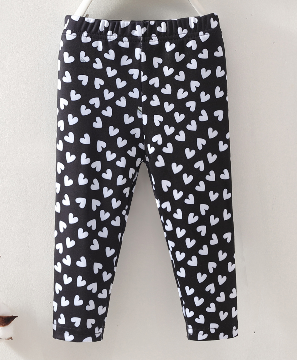 Kookie Kids Full Length Leggings Hearts Print - Black-picture-14