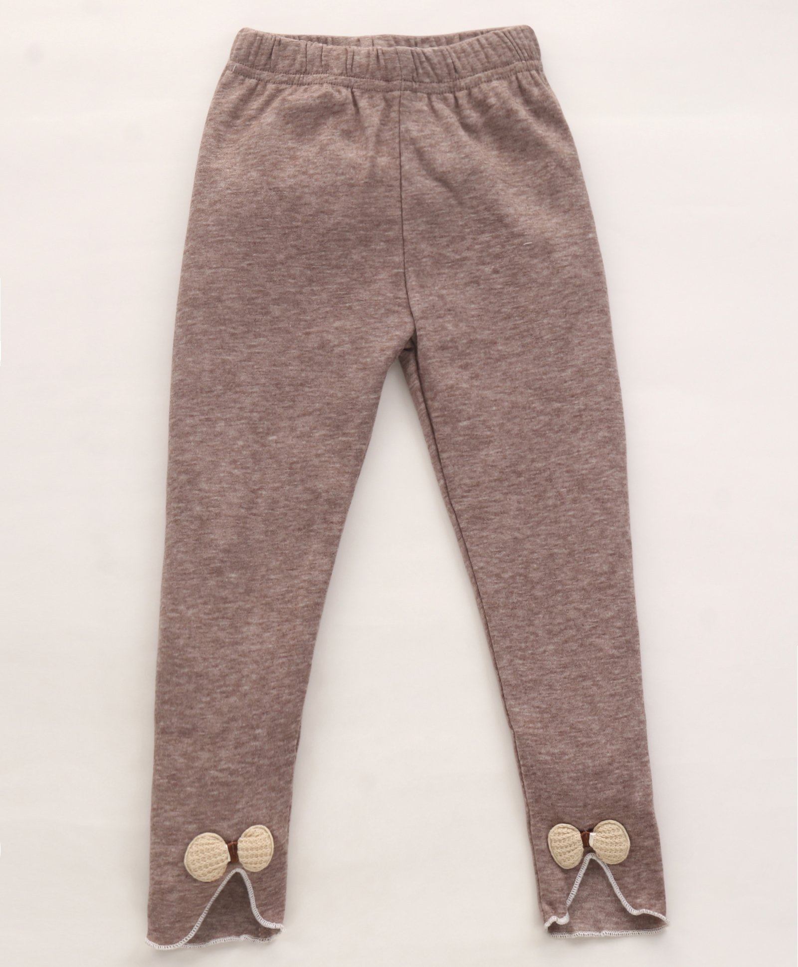 Leggings Bow Applique - Brown for Girls 