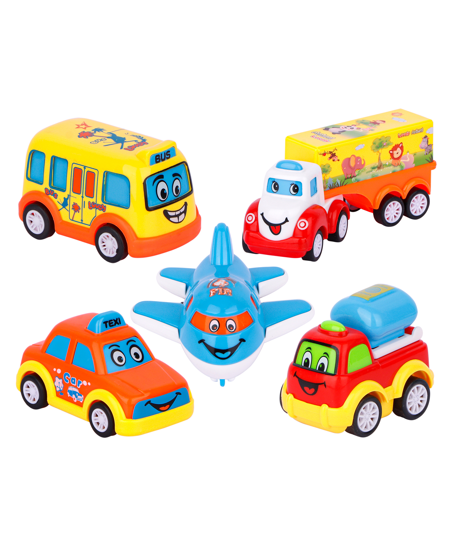 fiddlerz Fiddlerz5 MiniFun Autos Unbreakable Pull Back 5 Mini Car Truck Toy Set, Autos Toy for Kids-picture-18