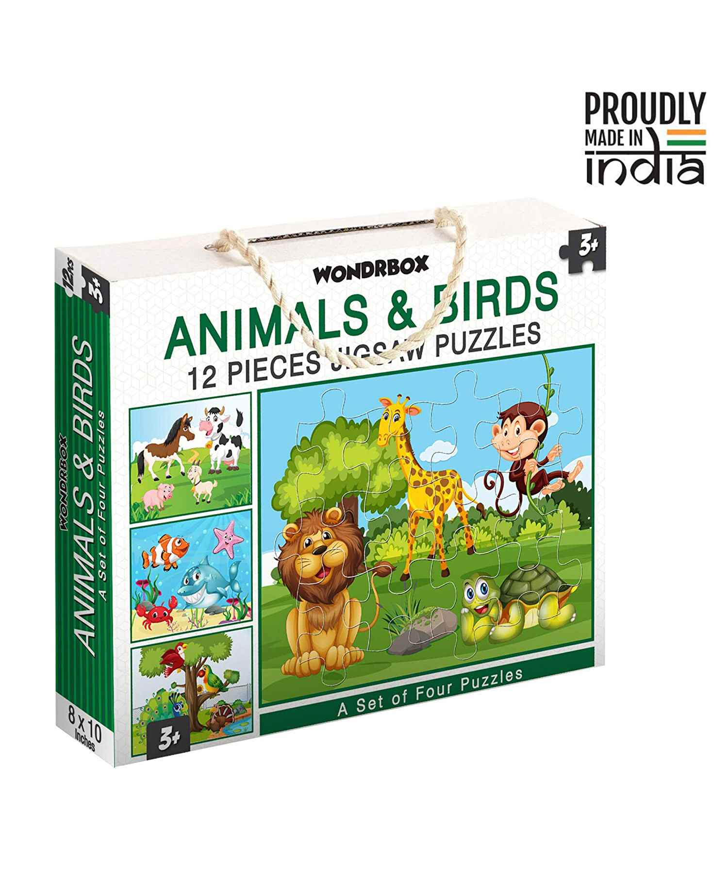 Wondrbox Animals & Birds Jigsaw Puzzle Set of 4 - 12 Pieces Each-picture-20