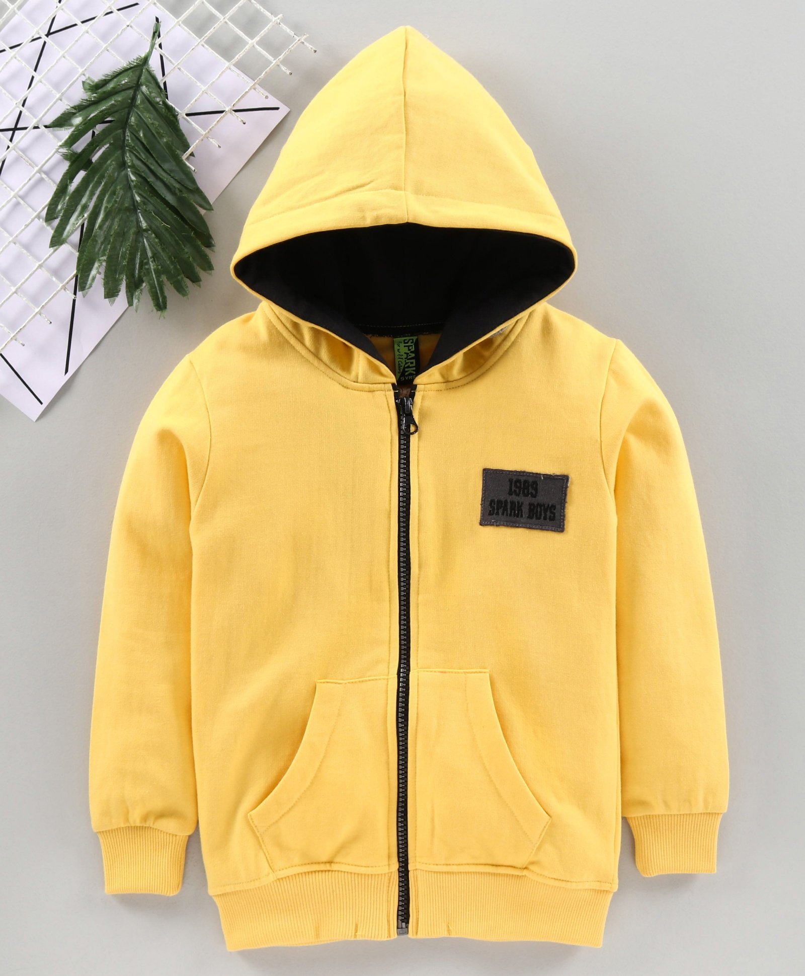 yellow sweat jacket
