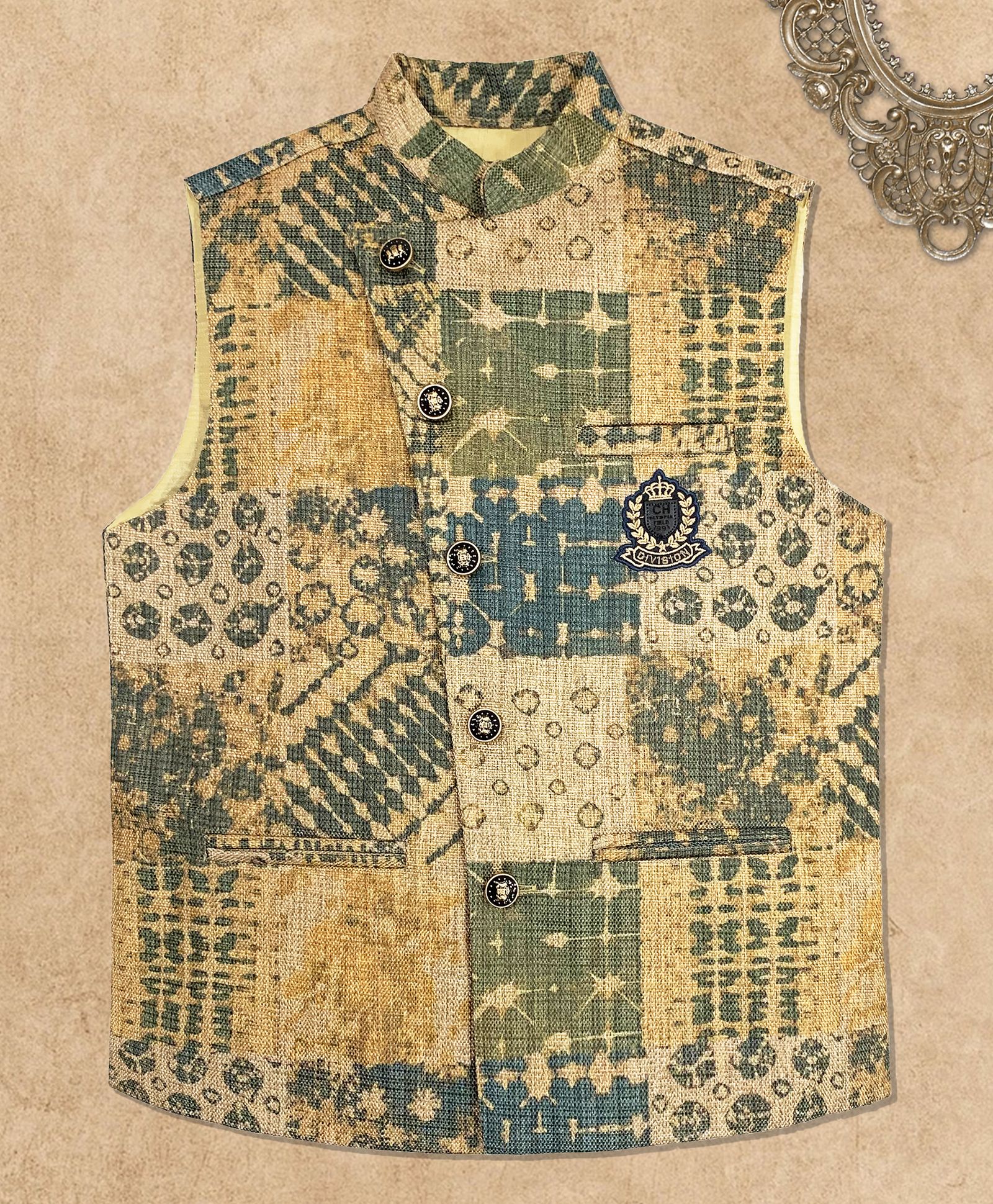 ethnic sleeveless jacket