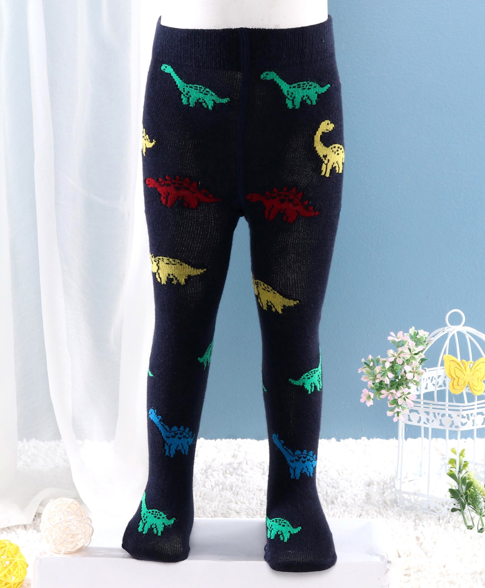 Mustang Footed Tights Dino Design - Navy Blue-image-23