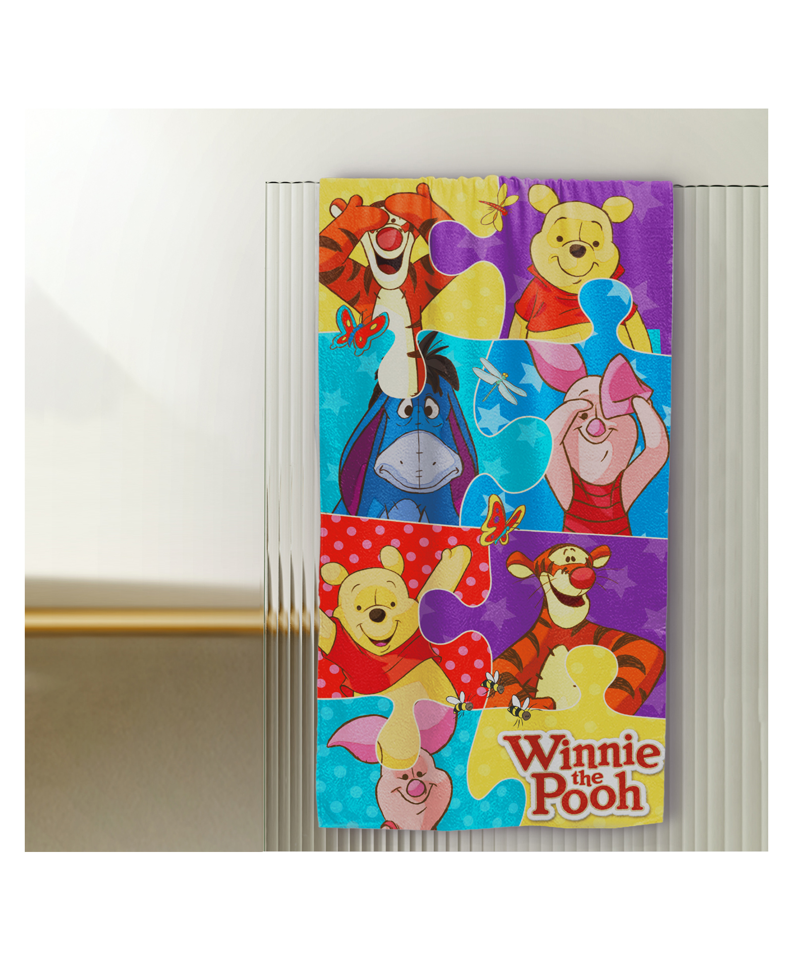 Sassoon Winnie the Pooh Printed Cotton Kids Towel - Yellow-picture-15