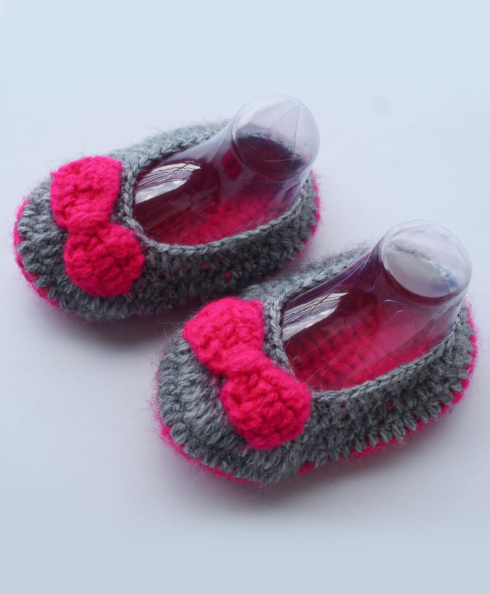 Woonie Handmade Bow Detailed Booties - Grey-image-46