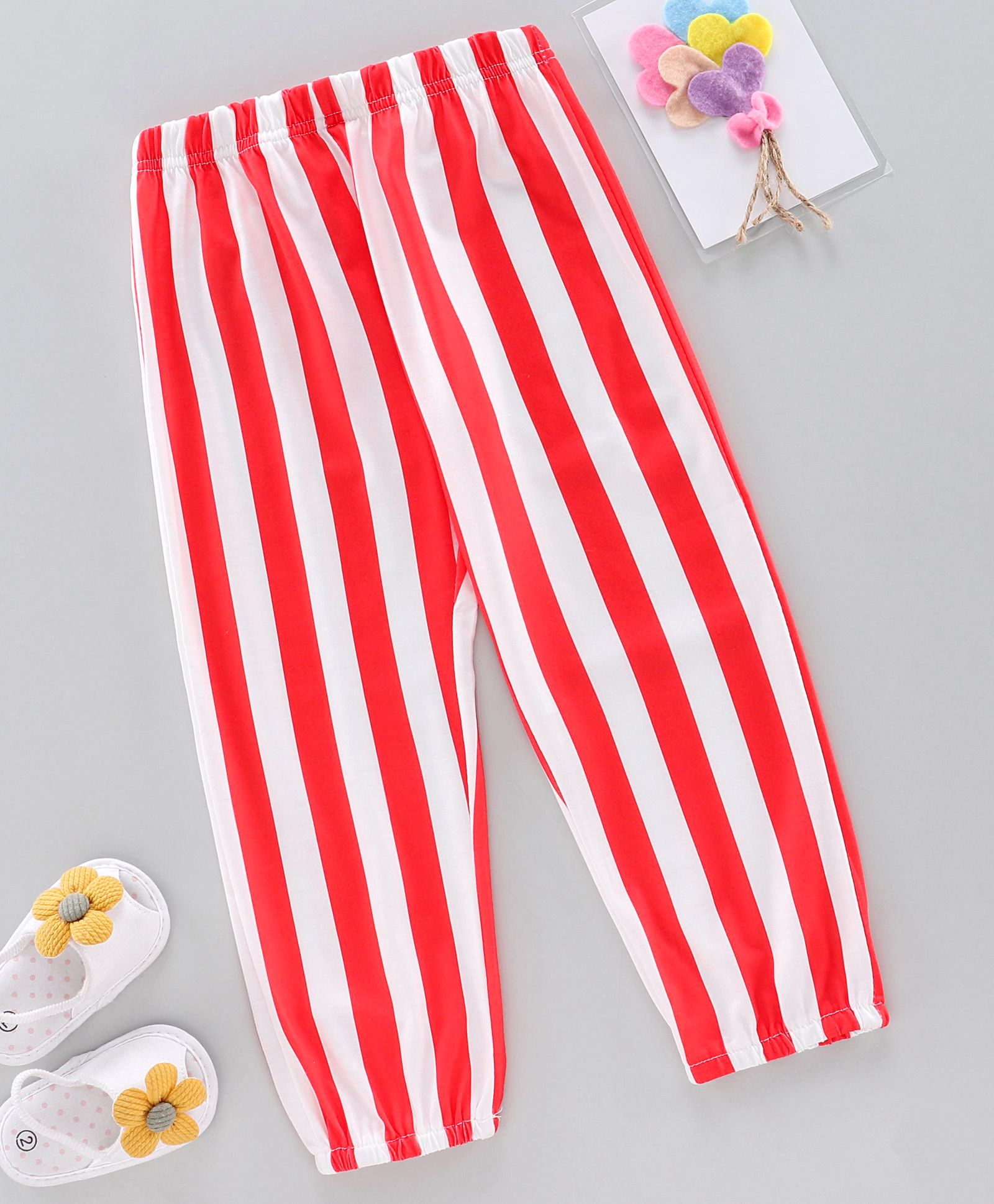 Kookie Kids Full Length Striped Lounge Pant - Red-image-47
