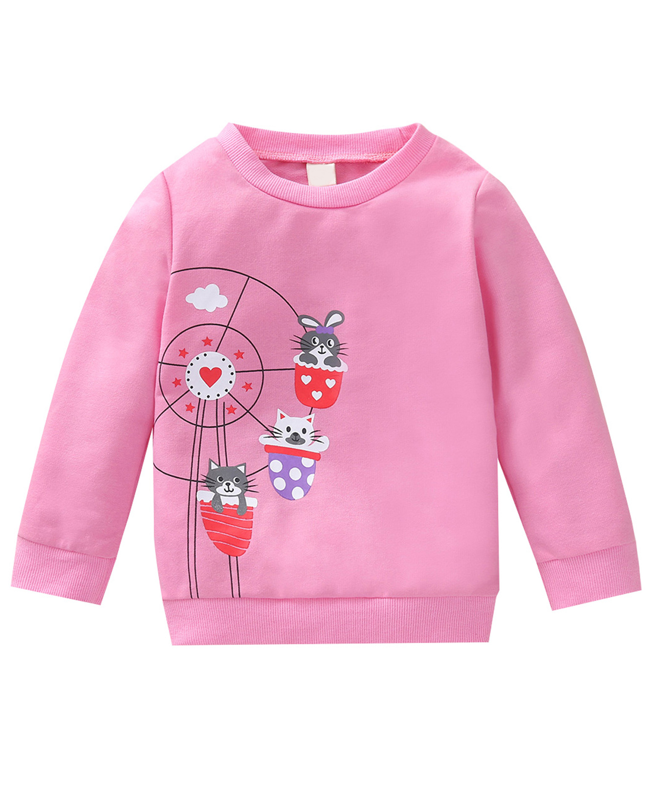 Kookie Kids Full Sleeves Sweatshirt Animal Print - Pink-picture-20