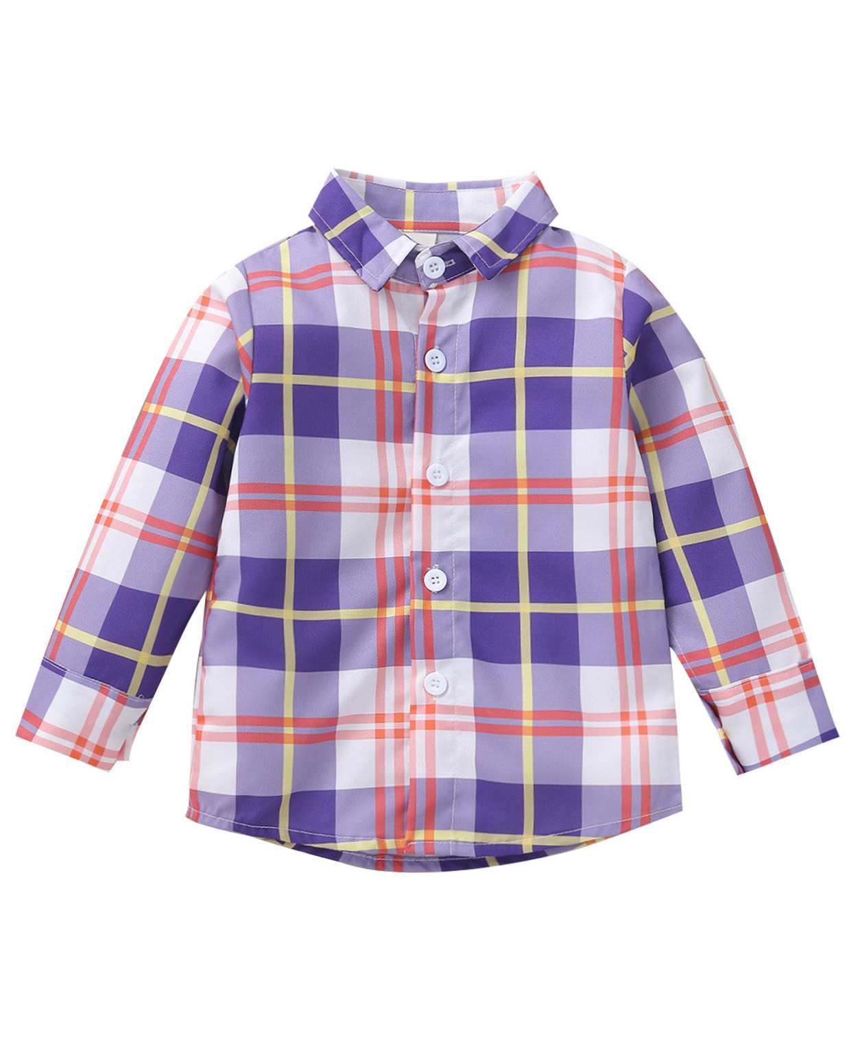 Kookie Kids Full Sleeves Checked Shirts - Purple-image-22