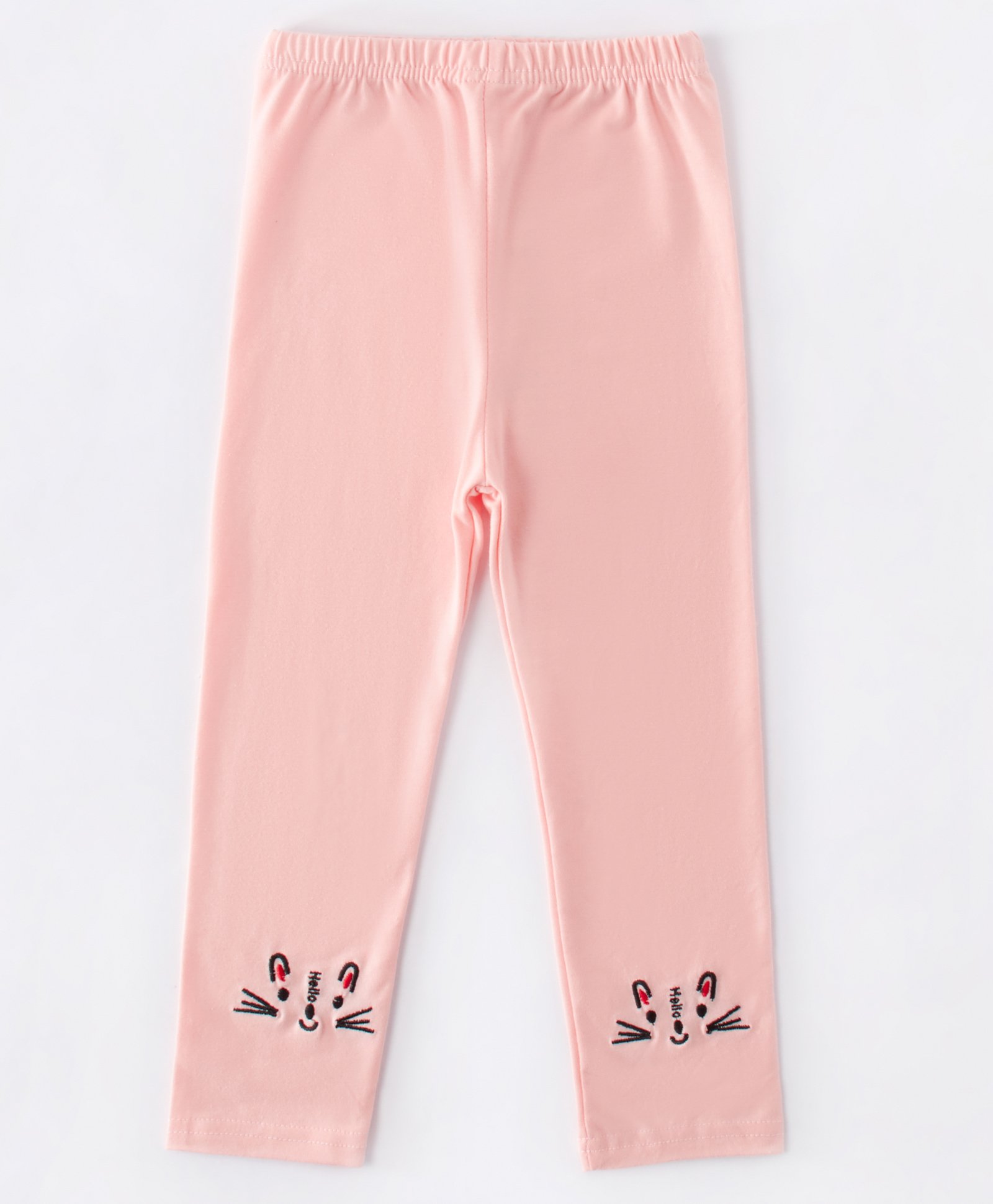 Kookie Kids Full Length Leggings Mouse Embroidered - Pink-picture-11