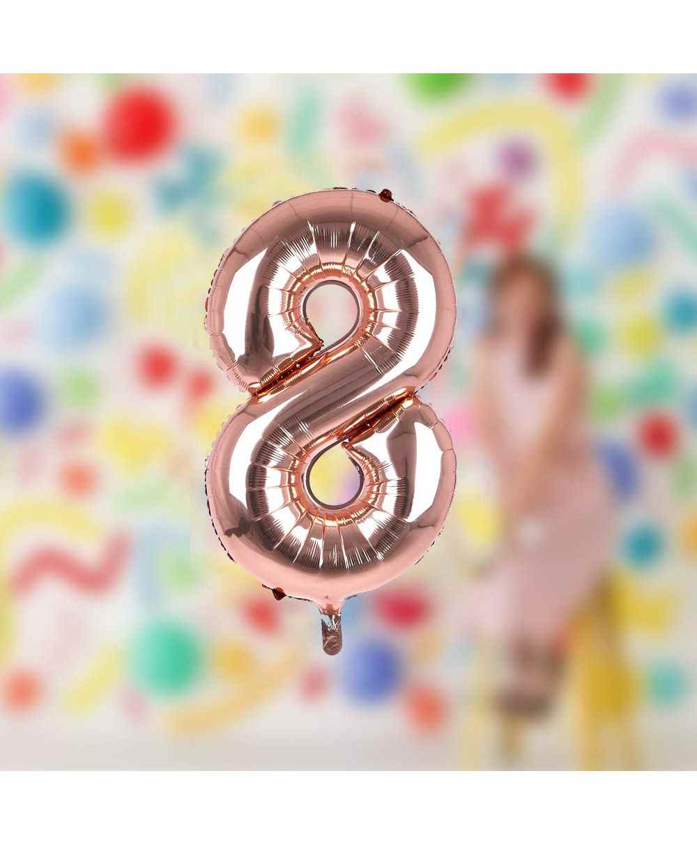 Amfin 8 Number Foil Balloon - Golden-picture-9
