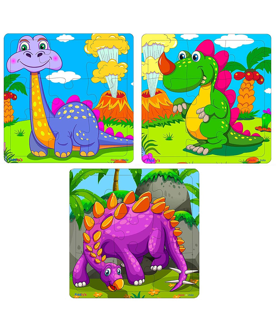 Fiddlys Wooden Jigsaw Puzzles Pack of 3 - 9 Pieces Each-picture-26