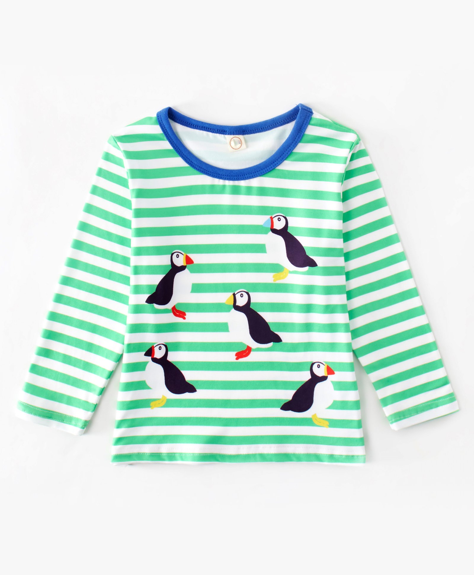 Kookie Kids Full Sleeves Dino Tee Penguin Print - Green-picture-16