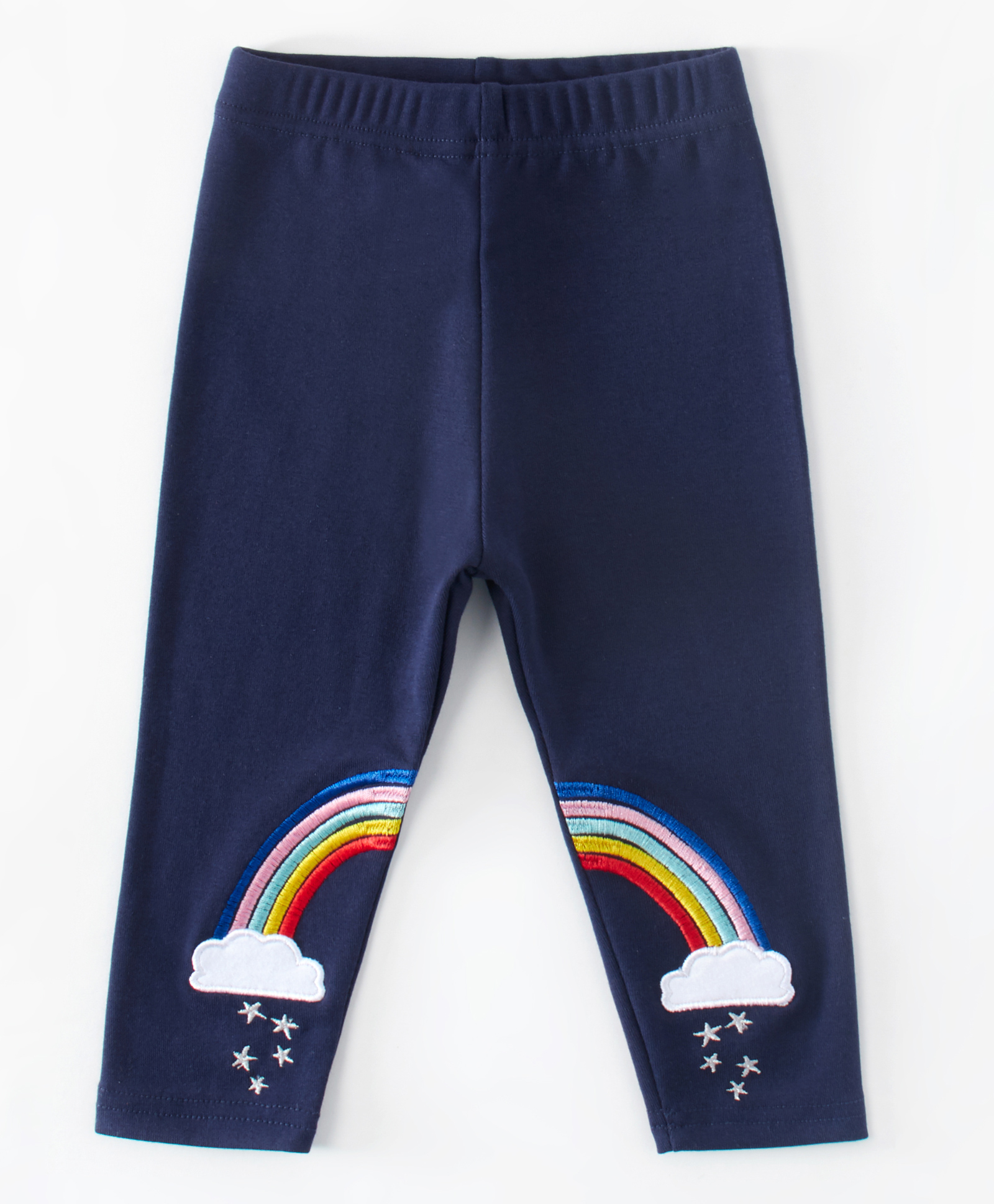Kookie Kids Full Length Leggings Rainbow Embroidery - Navy Blue-image-8