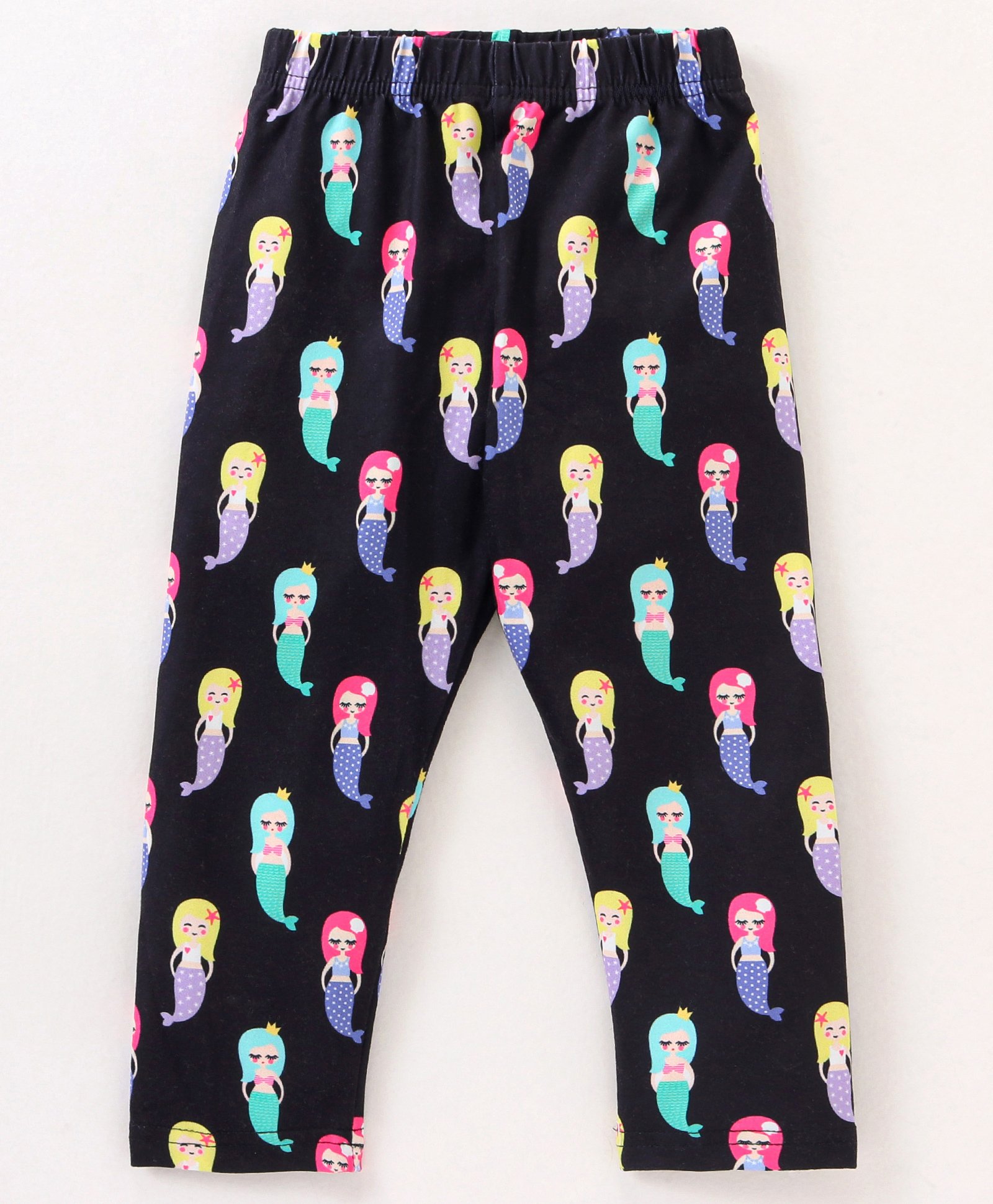Kookie Kids Full Length Leggings Mermaid Print - Black-image-34