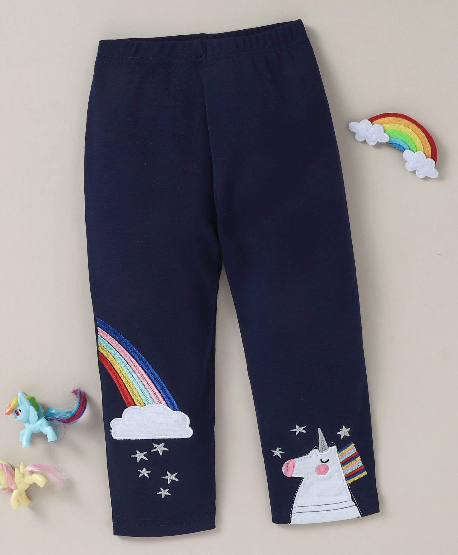 Kookie Kids Full Length Leggings Unicorn Embroidered - Blue-image-29