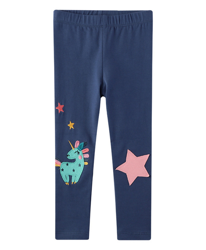 Kookie Kids Full Length Leggings Unicorn Patch - navy-picture-15