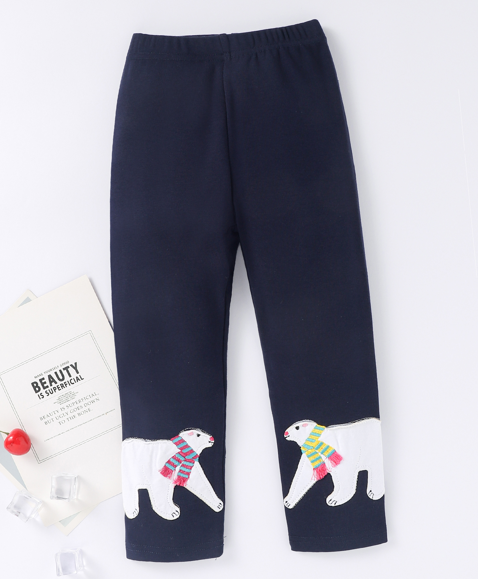 Kookie Kids Full Length Leggings Polar Bear Patch - Navy-picture-26