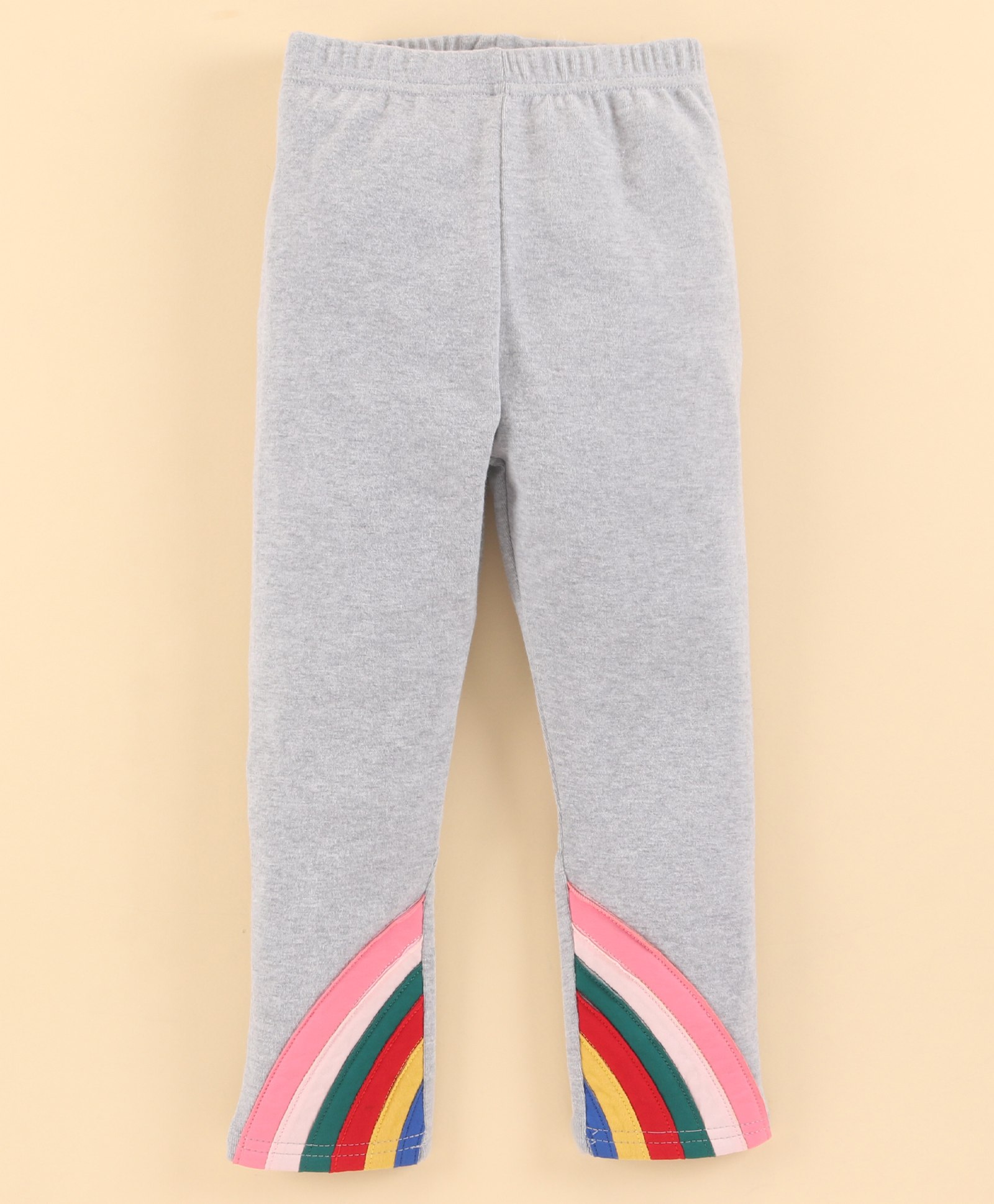 Kookie Kids Full Length Leggings Rainbow Patch - Grey-image-12