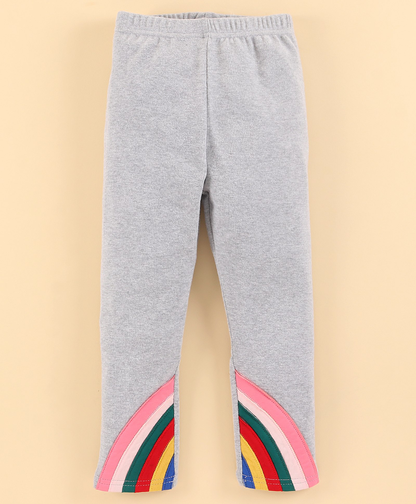 Kookie Kids Full Length Leggings Rainbow Patch - Grey-image-28