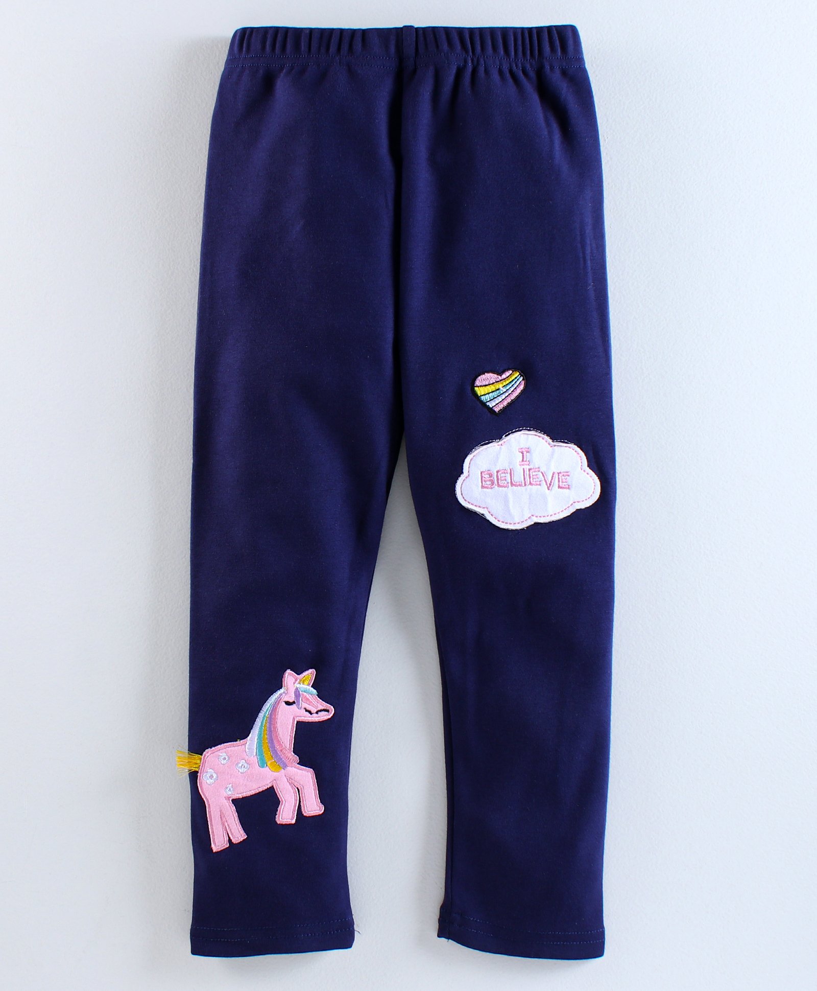 Kookie Kids Full Length Lounge Pant Unicorn Patch - Navy Blue-image-25
