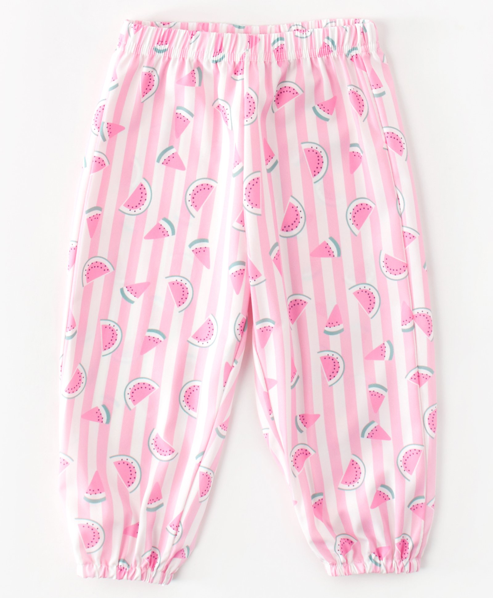 Kookie Kids Full Length Striped Lounge Pant Watermelon Print - Pink-image-32