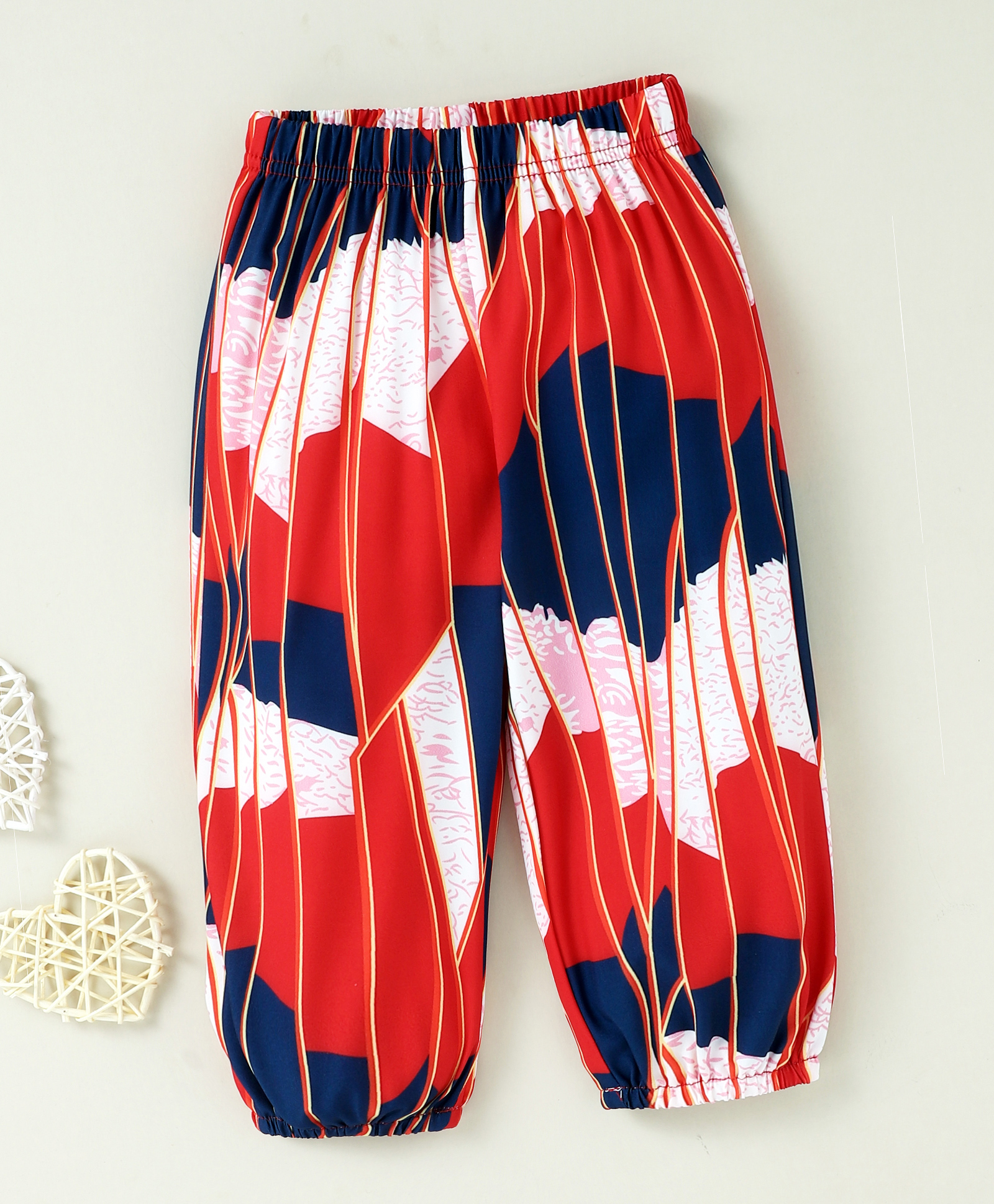 Kookie Kids Full Length Lounge Pant Abstract Print - Red-picture-21