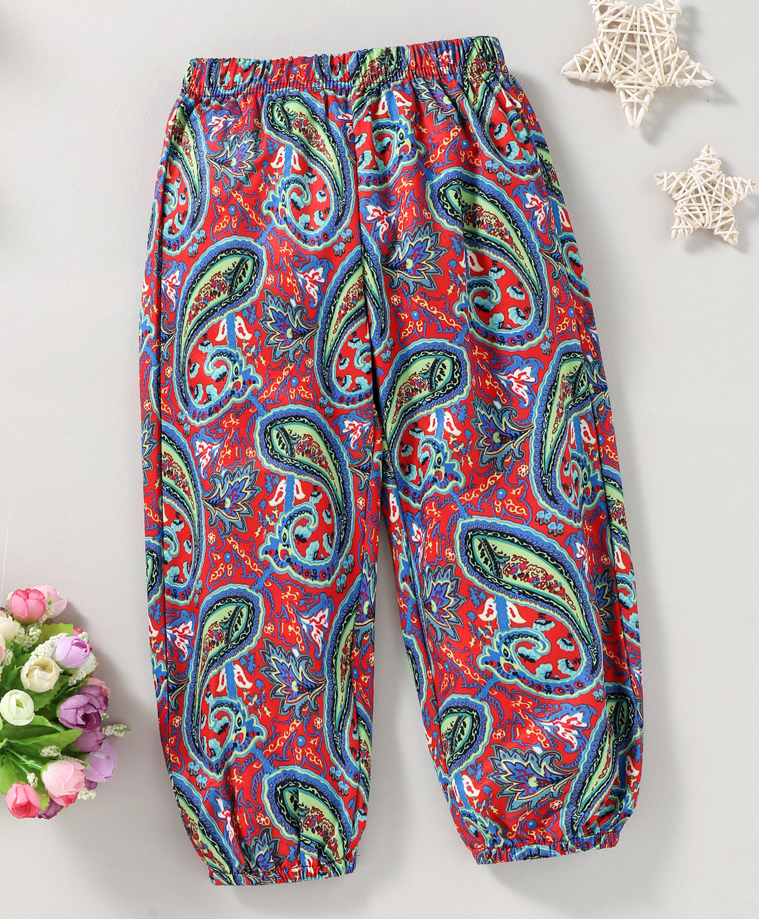 Kookie Kids Full Length Lounge Pant Abstract Print - Red-picture-31