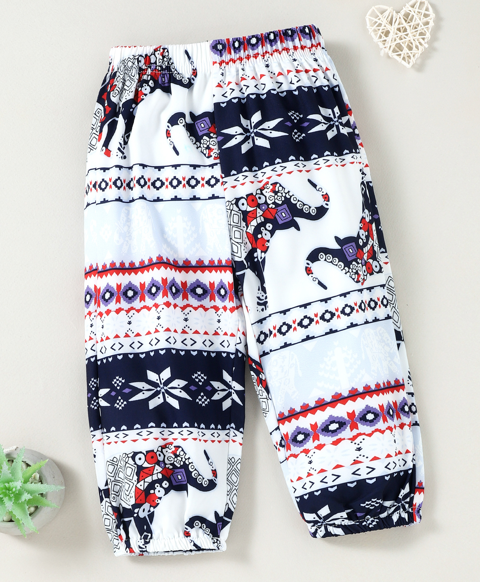 Kookie Kids Full Length Lounge Pant Elephant Print - Blue-image-0