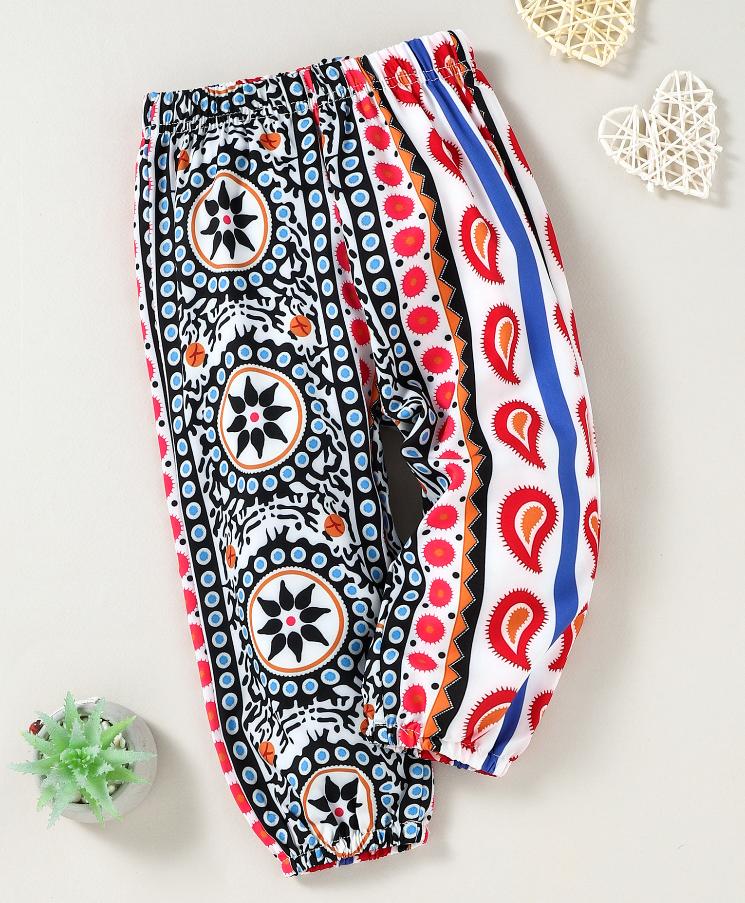 Kookie Kids Full Length Lounge Pant Abstract Print - Red-picture-14