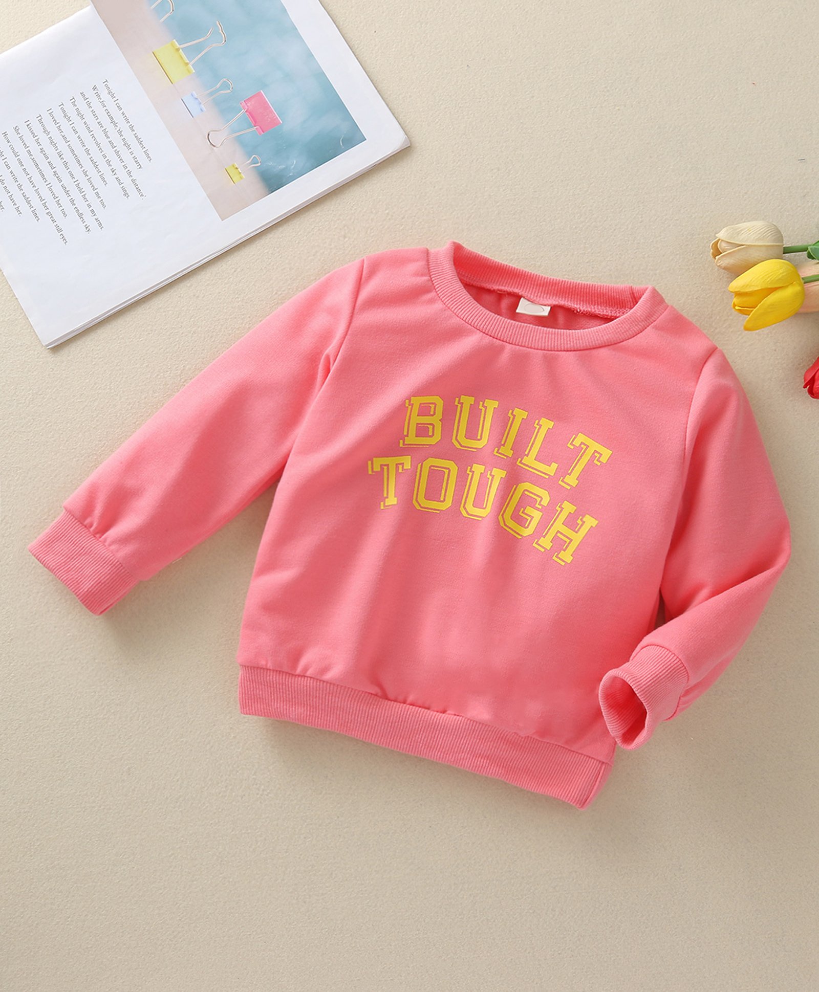Kookie Kids Full Sleeves Sweatshirt Text Print - Pink-image-45