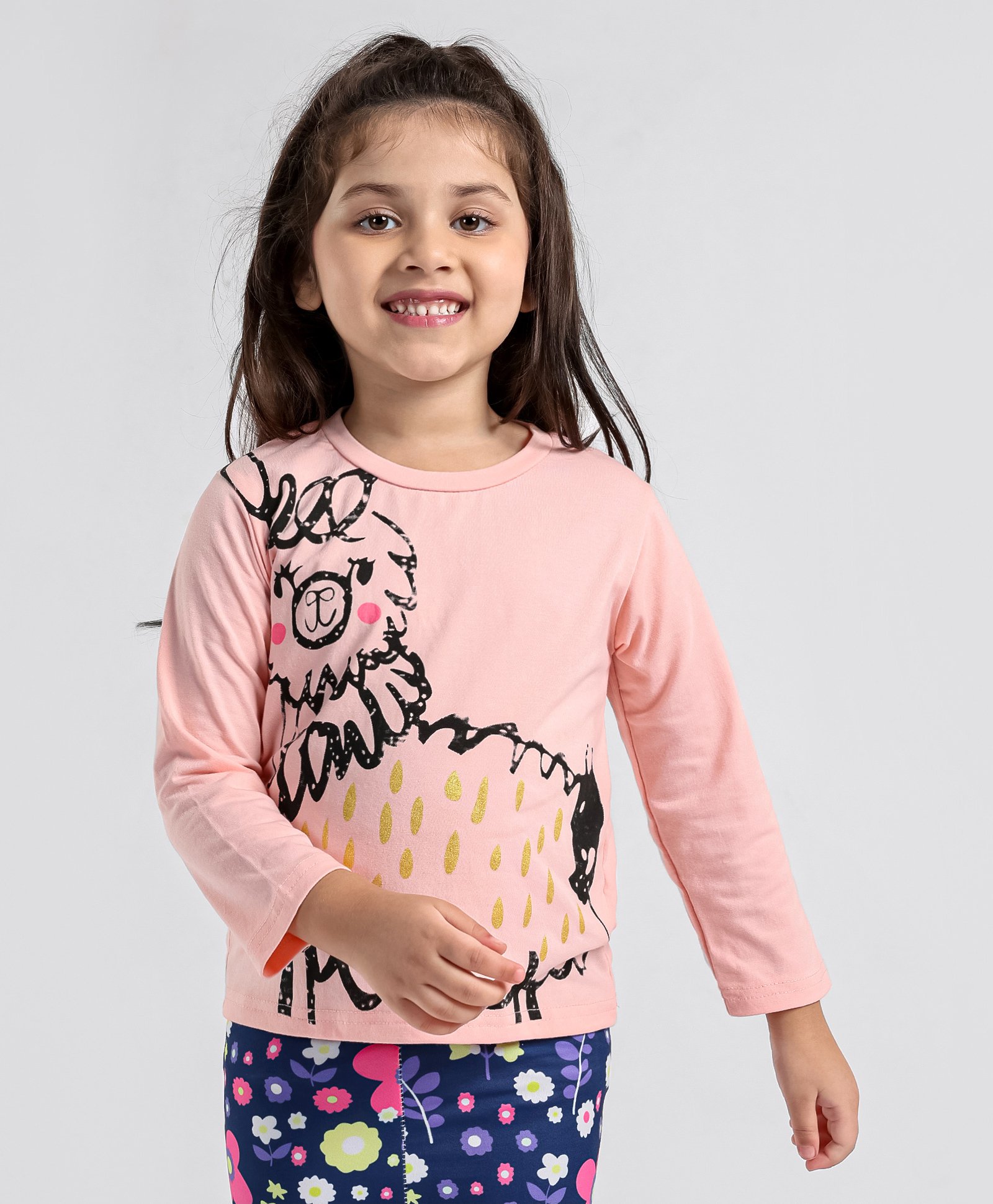 Kookie Kids Full Sleeves Printed T-Shirt - Pink-image-3