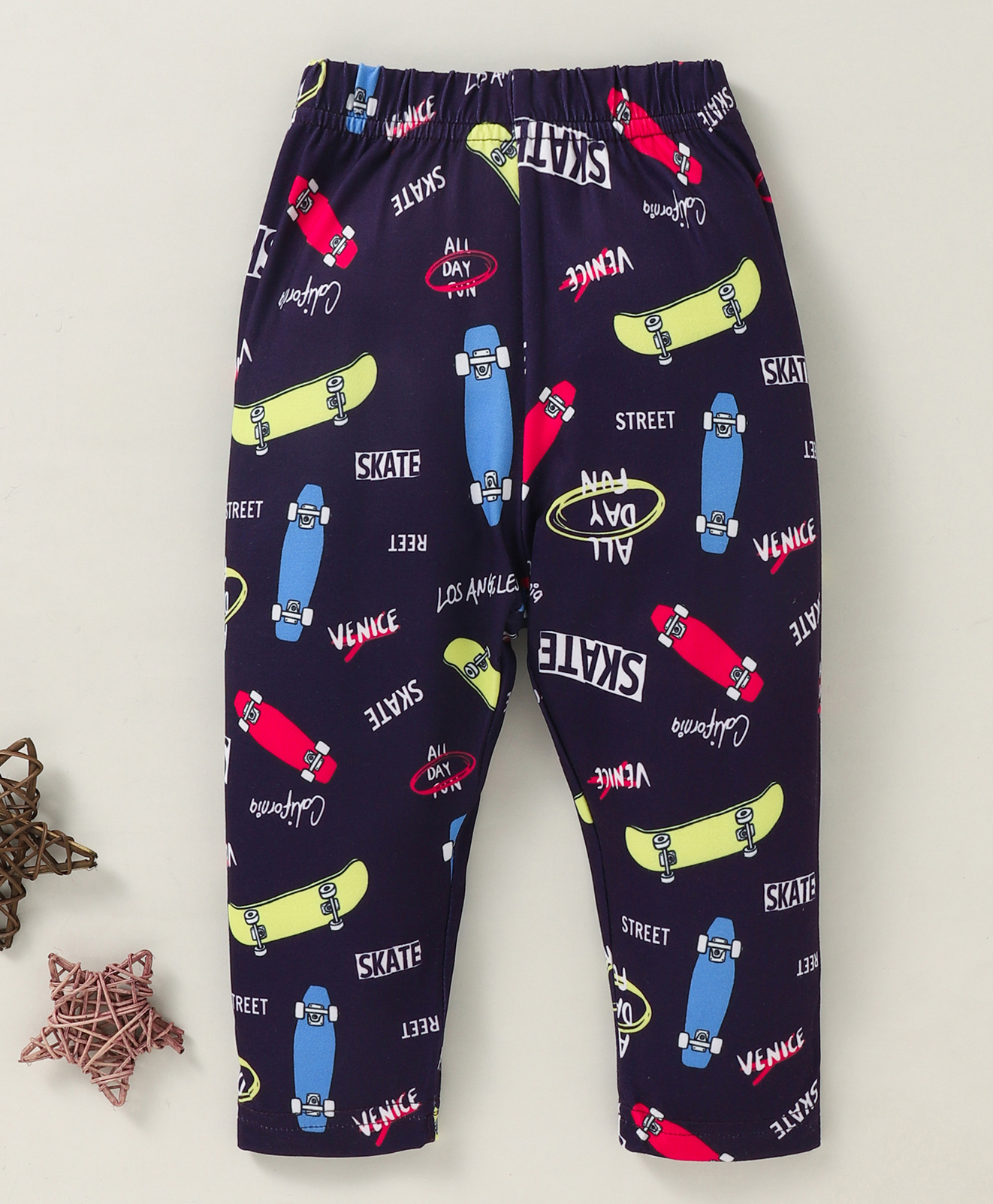Kookie Kids Full Length Lounge Pant Skate Board Print - Blue-image-49