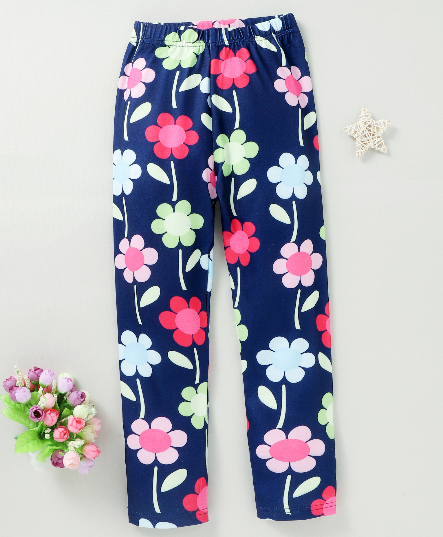 Kookie Kids Full Length Leggings Floral Print - Navy Blue-picture-11