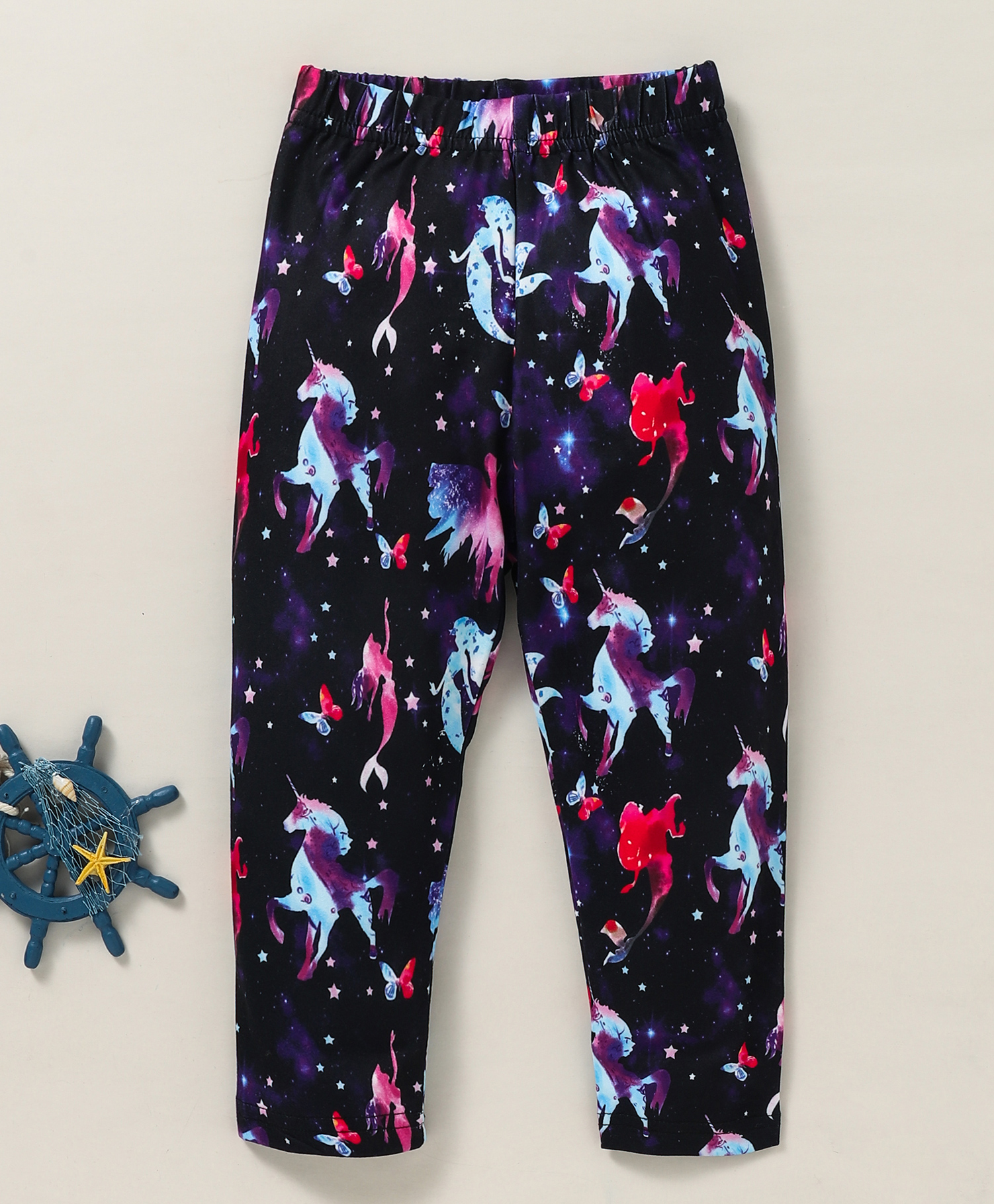 Kookie Kids Full Length Unicorn Printed Leggings - Navy Blue-image-5