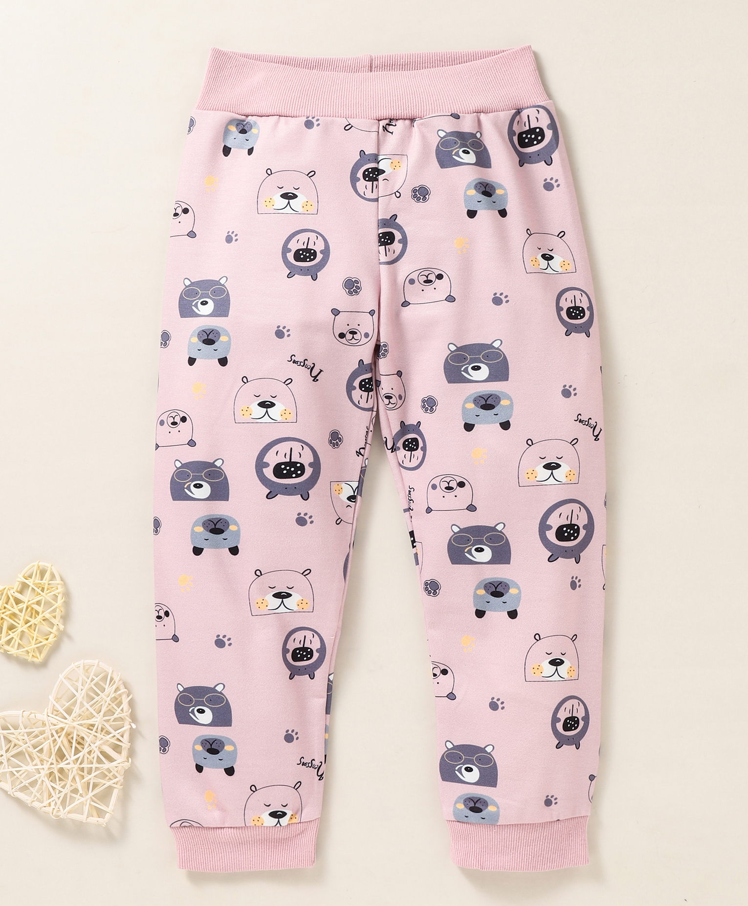 Kookie Kids Full Length Lounge Pant Animal Print  - Pink-picture-34