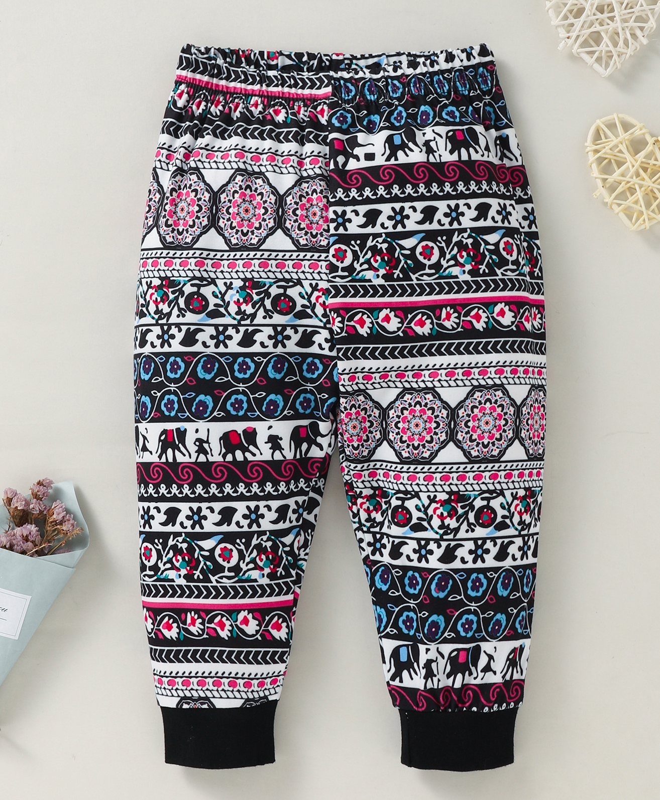Kookie Kids Full Length Multi Pattern Lounge Pant - Multicolour-image-4