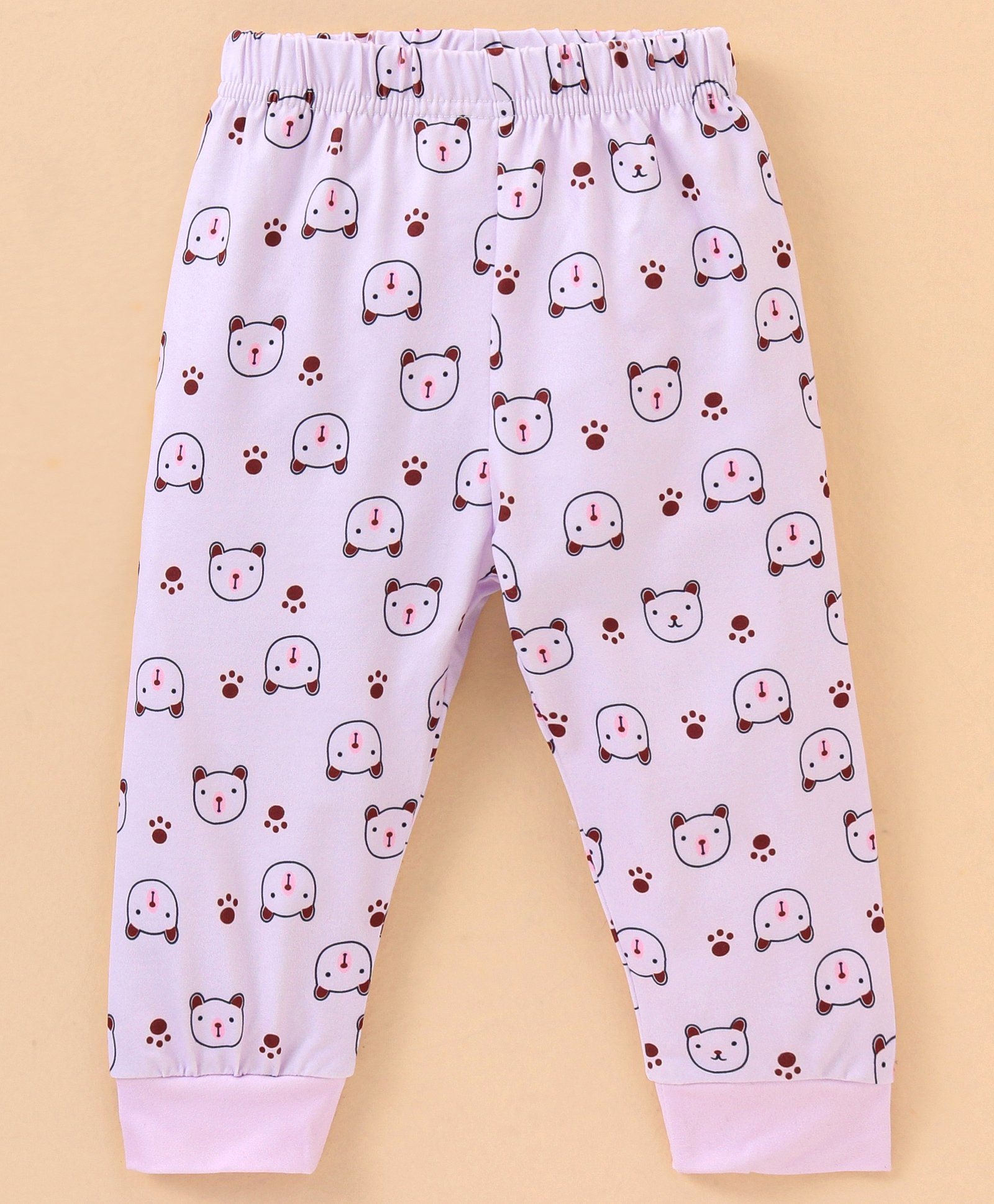 Kookie Kids Full Length Lounge Pant Teddy Print - Light Pink-image-49