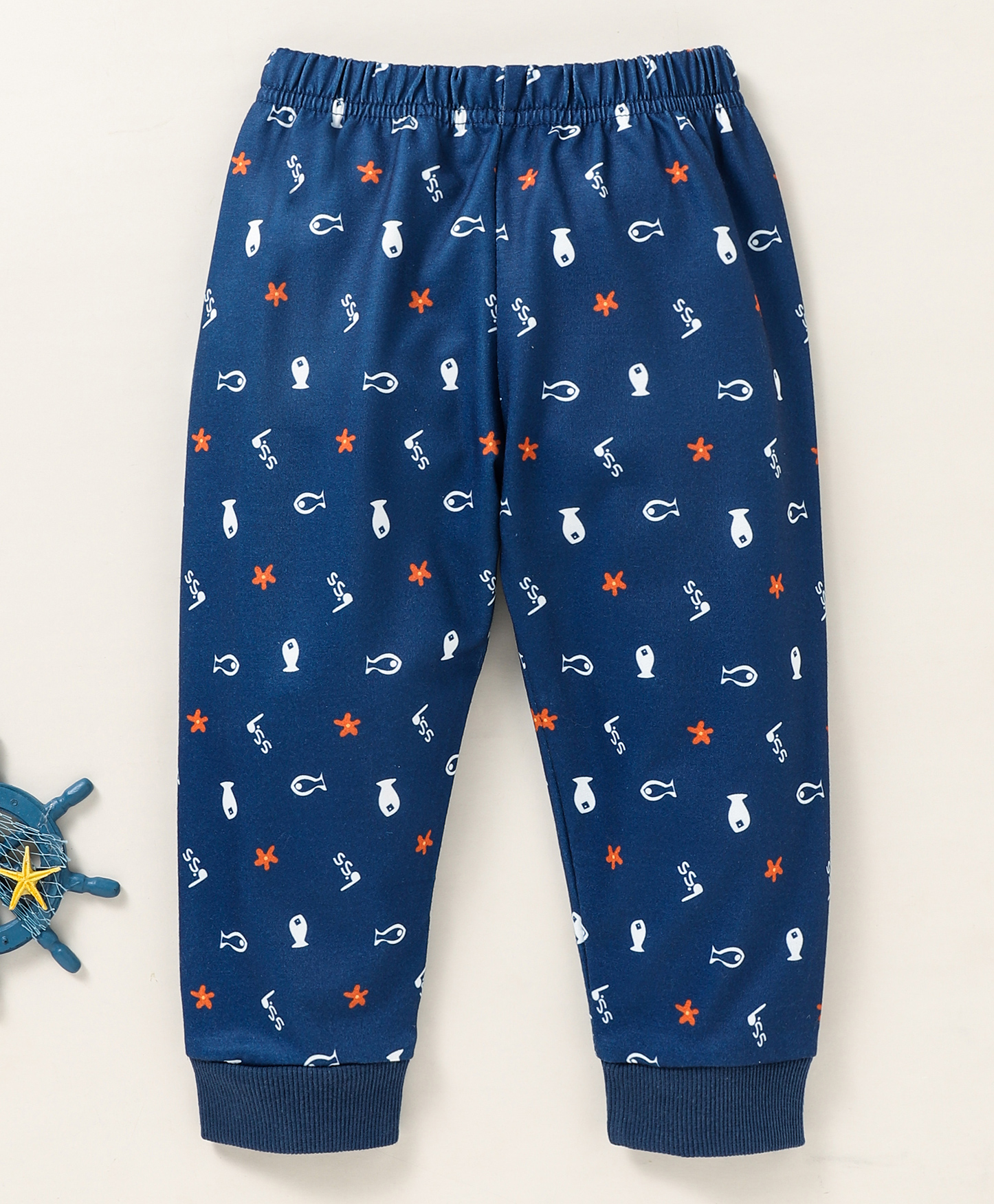 Kookie Kids Full Length Lounge Pant Fish Print - Navy Blue-picture-12