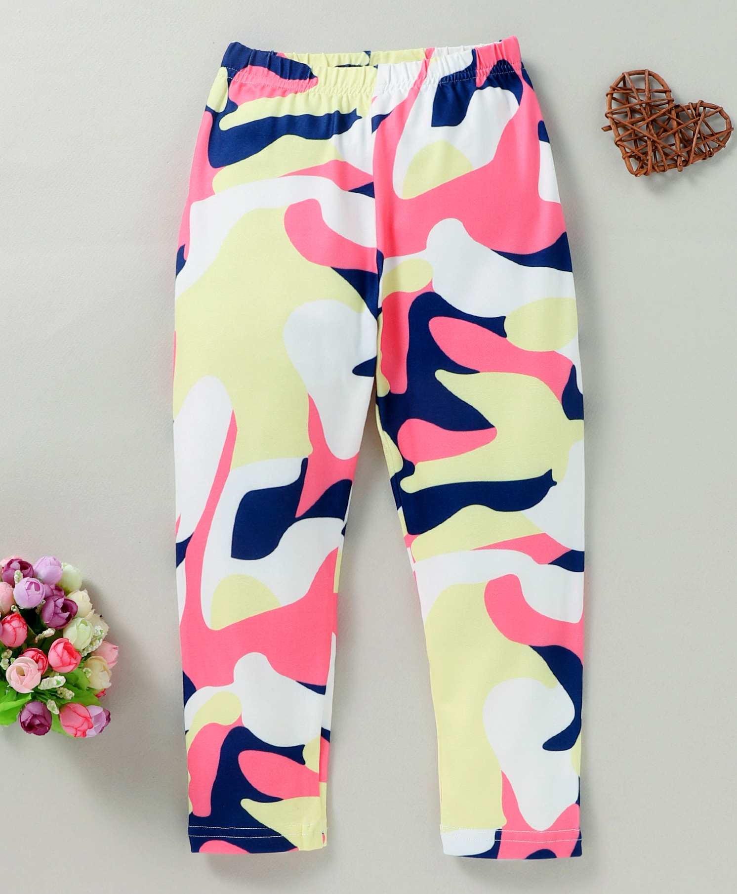 Kookie Kids Full Length Printed Leggings - Pink Blue-image-24
