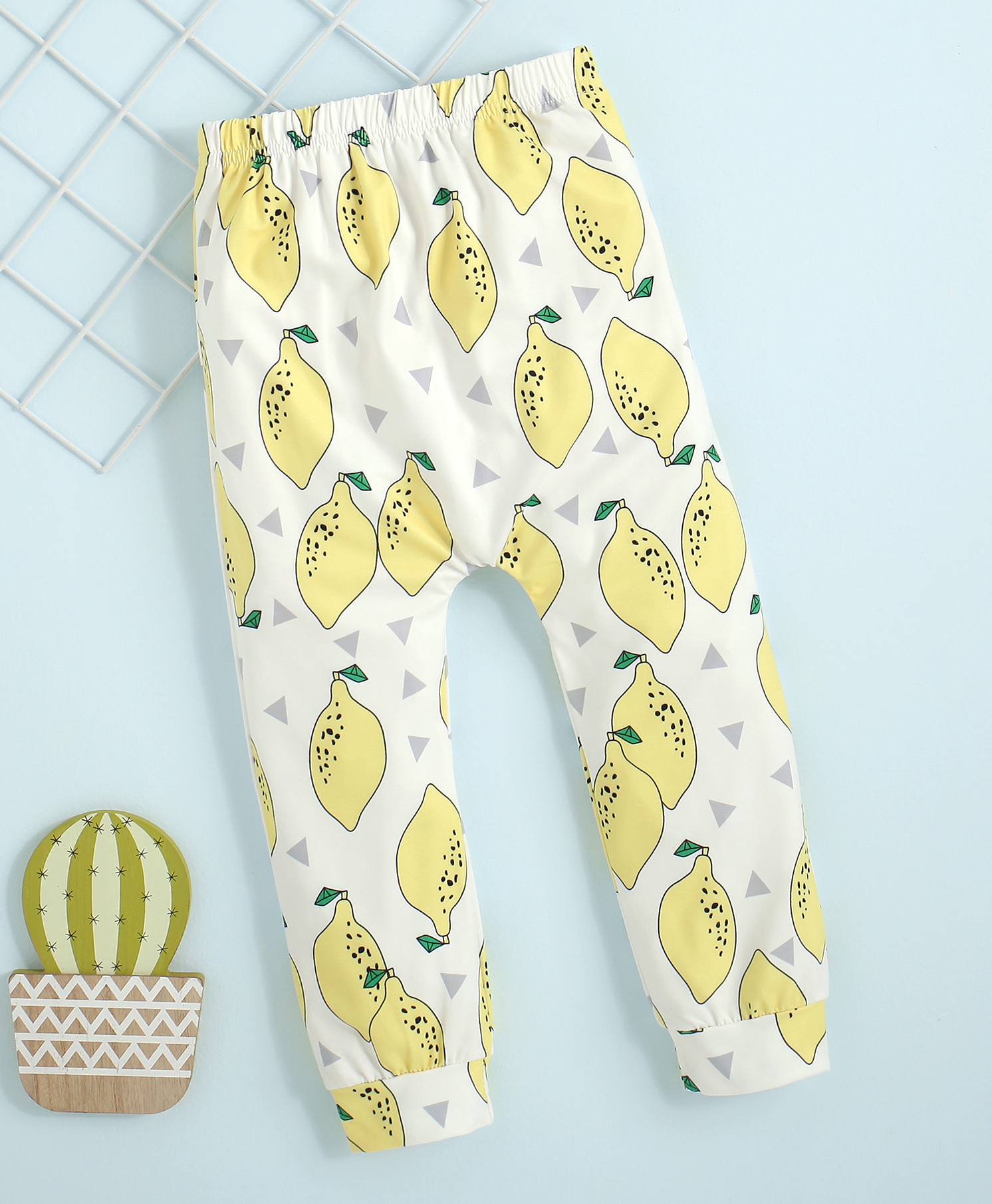 Kookie Kids Full Length Lounge Pant Lemon Print - White-picture-22