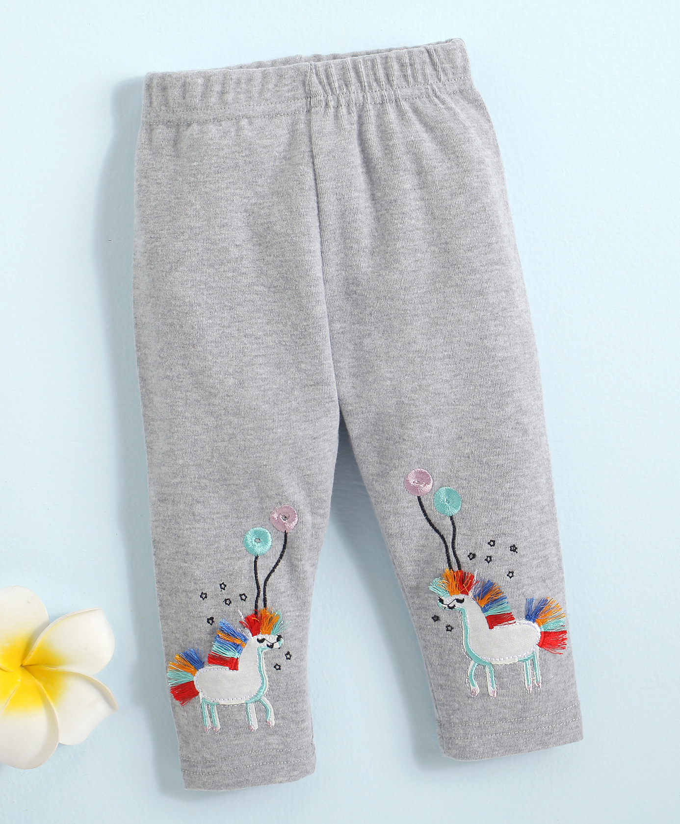 Kookie Kids Full Length Leggings Horse Patch - Grey-image-26