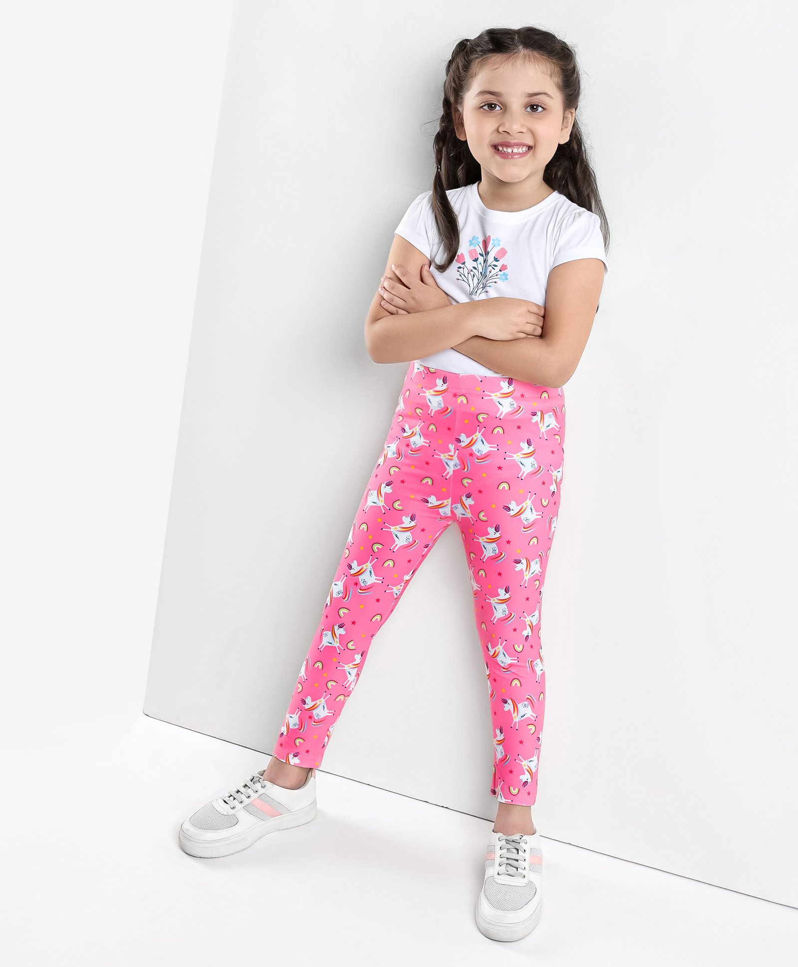 Kookie Kids Full Length Leggings Horse Print - Pink-picture-10