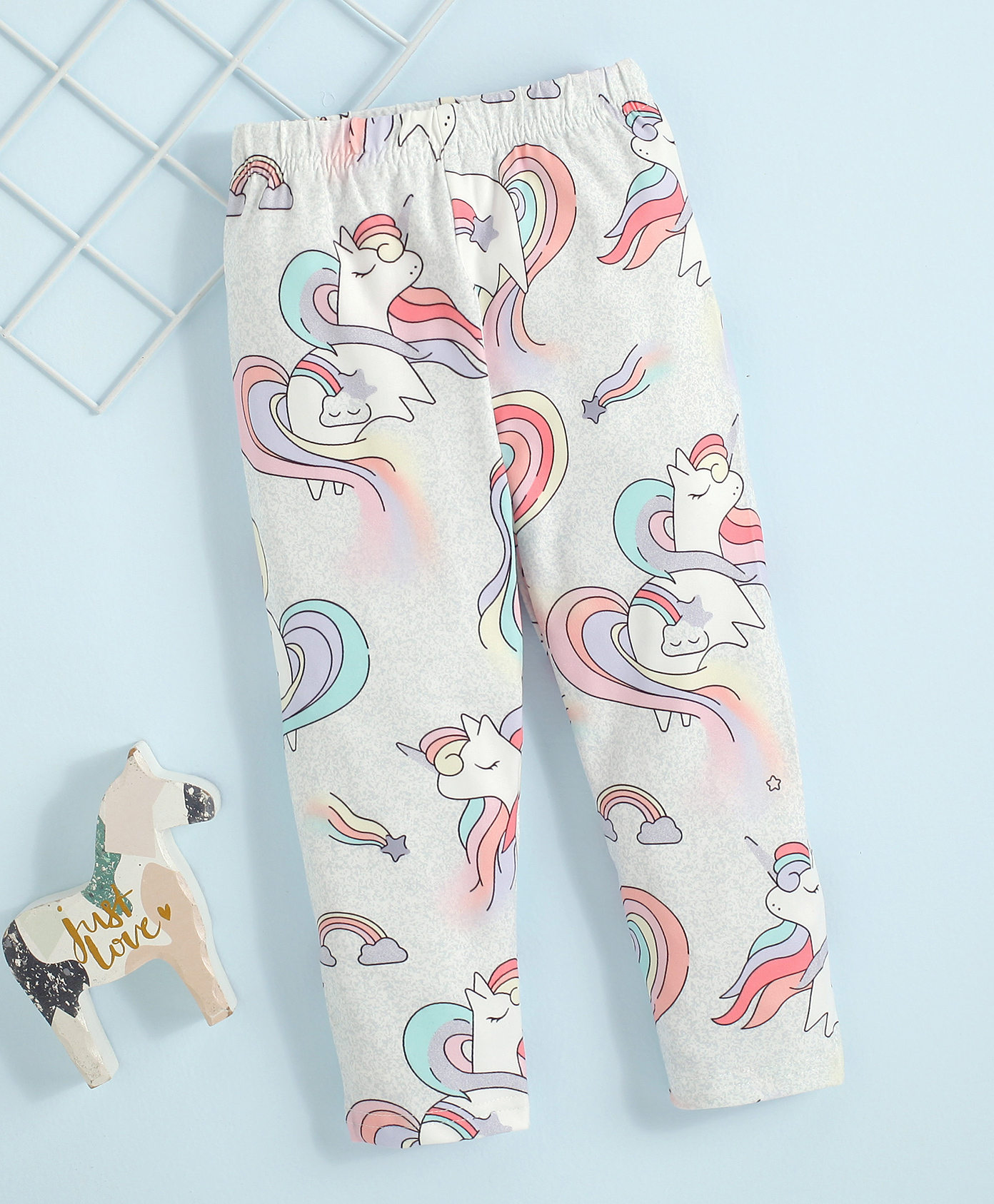 Kookie Kids Full Length Leggings Unicorn Print - GRey - Grey-image-4