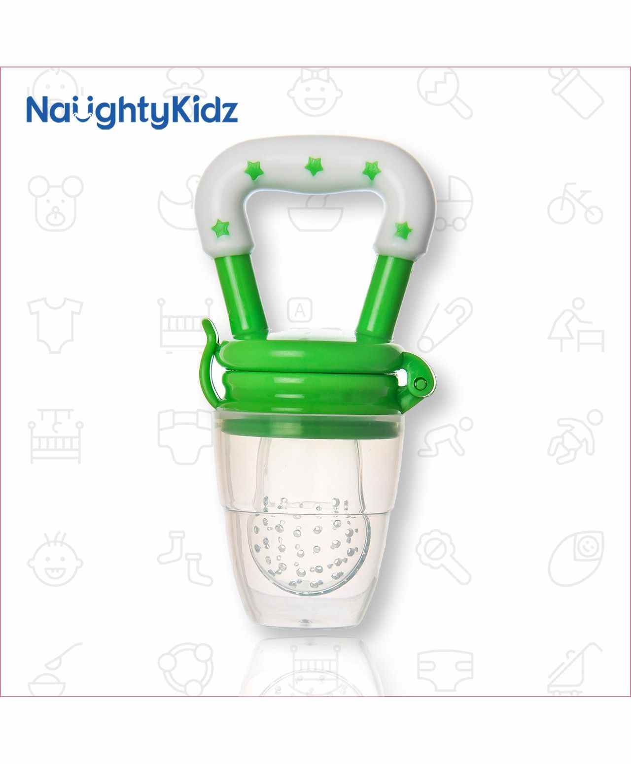 Naughty Kidz Baby Food Feeder Cum Teether - Green-image-20