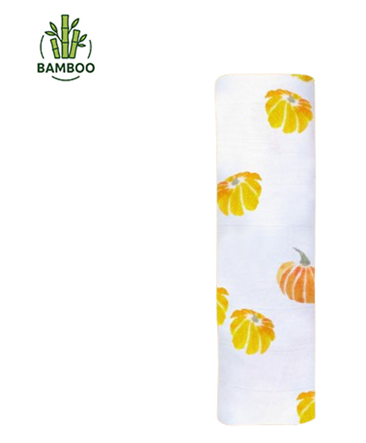 Masilo Bamboo Muslin Swaddle Wrapper Floral Print - Orange White-image-9
