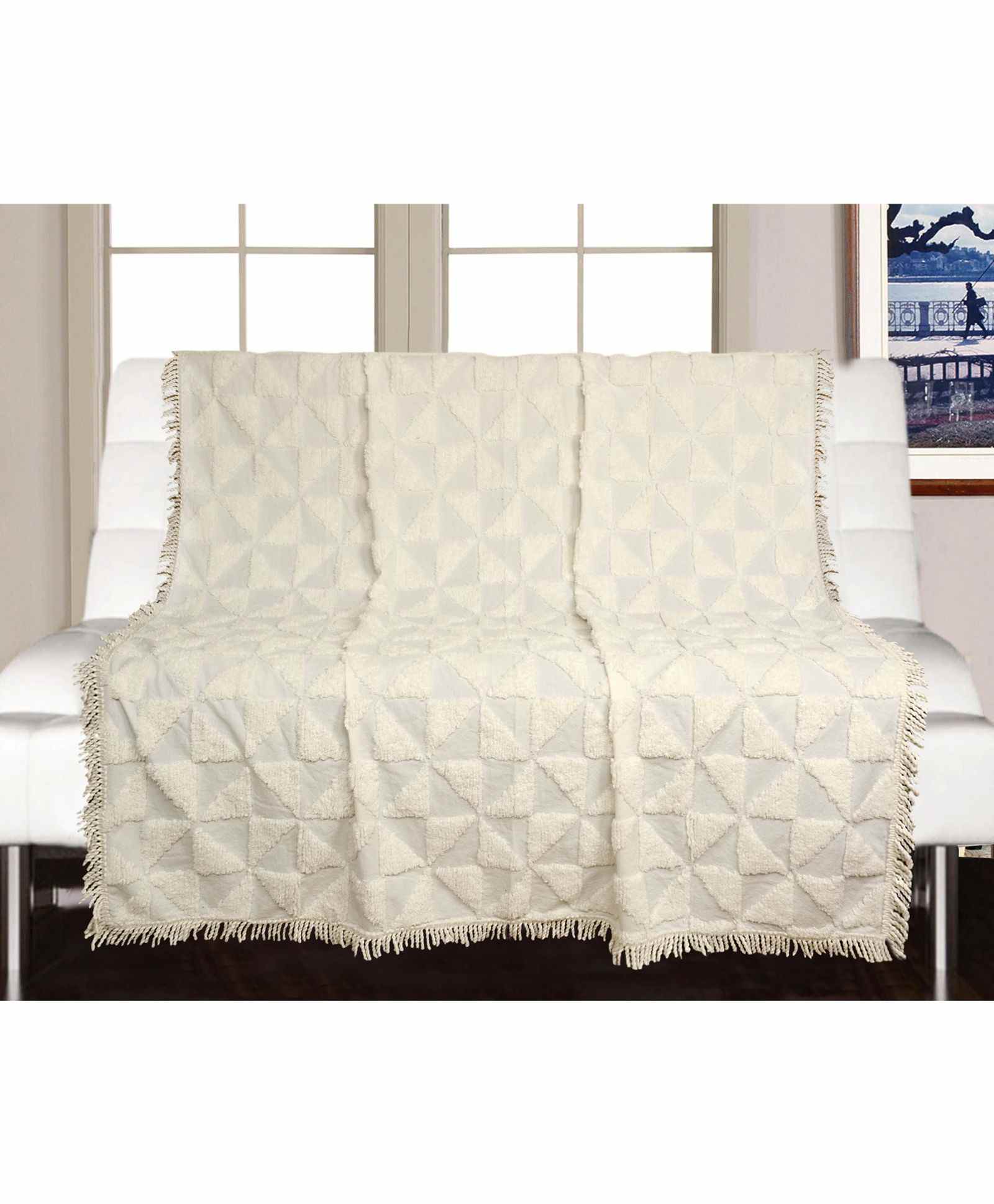 Saral Home Tufted Cotton Sofa Cover - Off White-image-44