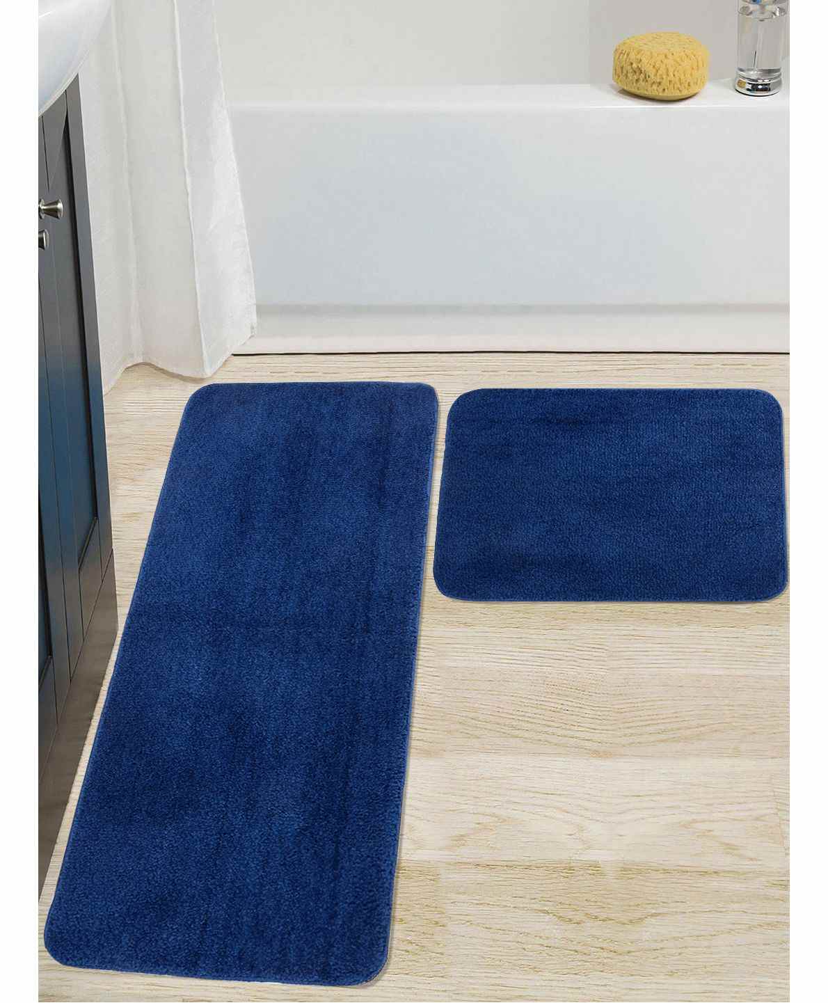 Saral Home Anti Slip Microfiber Mat & Runner - Blue-image-12