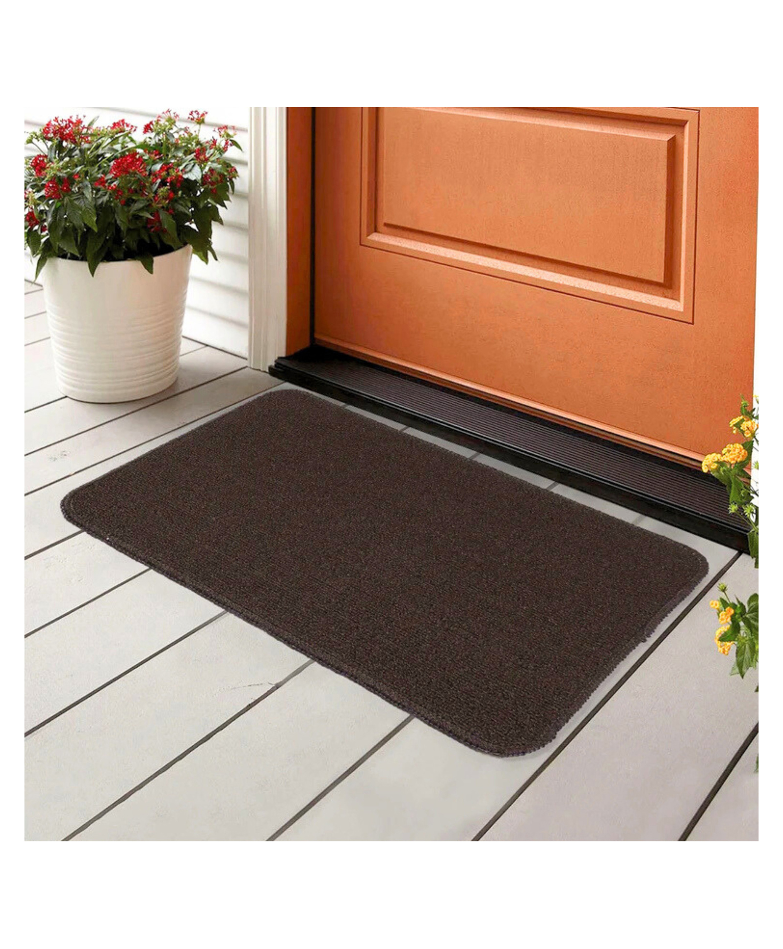 Saral Home Anti Slip Polypropylene Door Mat - Brown-picture-16