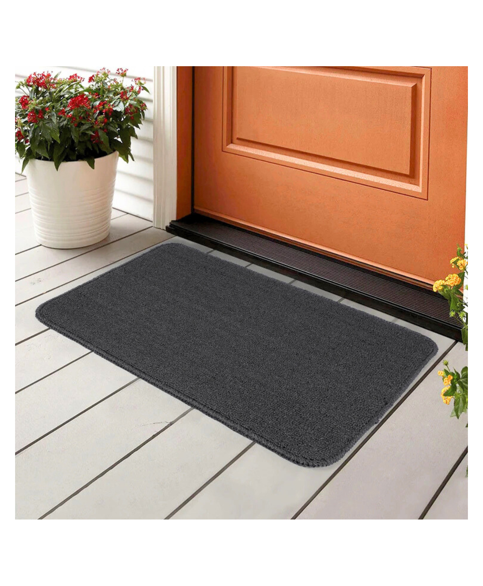 Saral Home Anti Slip Polypropylene Door Mat - Grey-picture-16