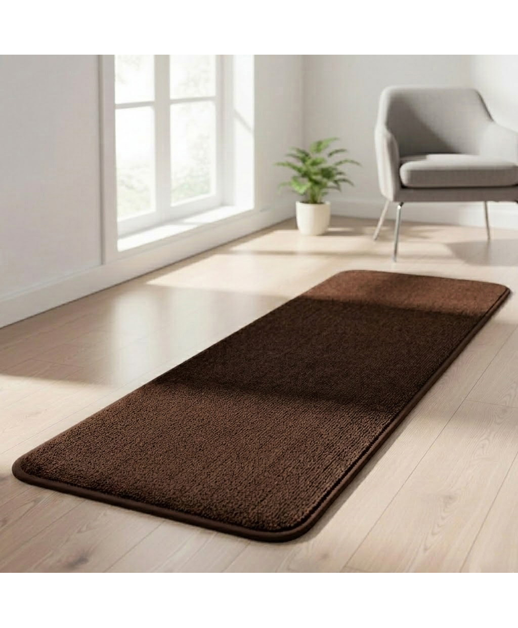 Saral Home Anti Slip Polypropylene Runner - Brown-image-44